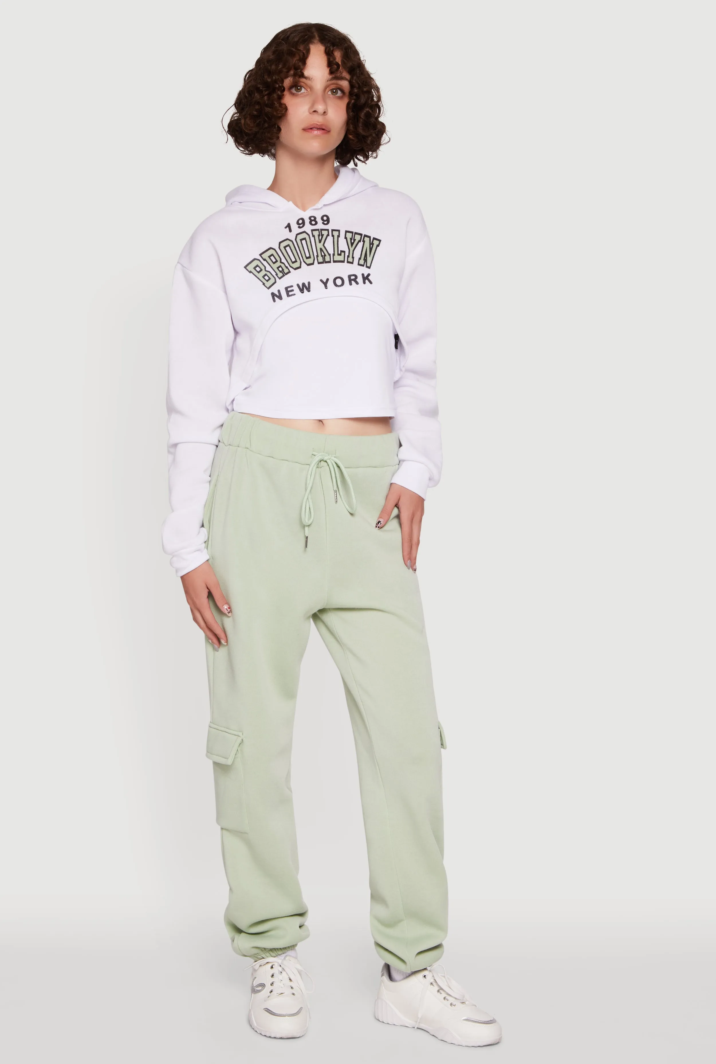 1989 Brooklyn Hooded Shrug Sweatshirt and Caged Back Cami sold by Rainbow product image thumbnail 3