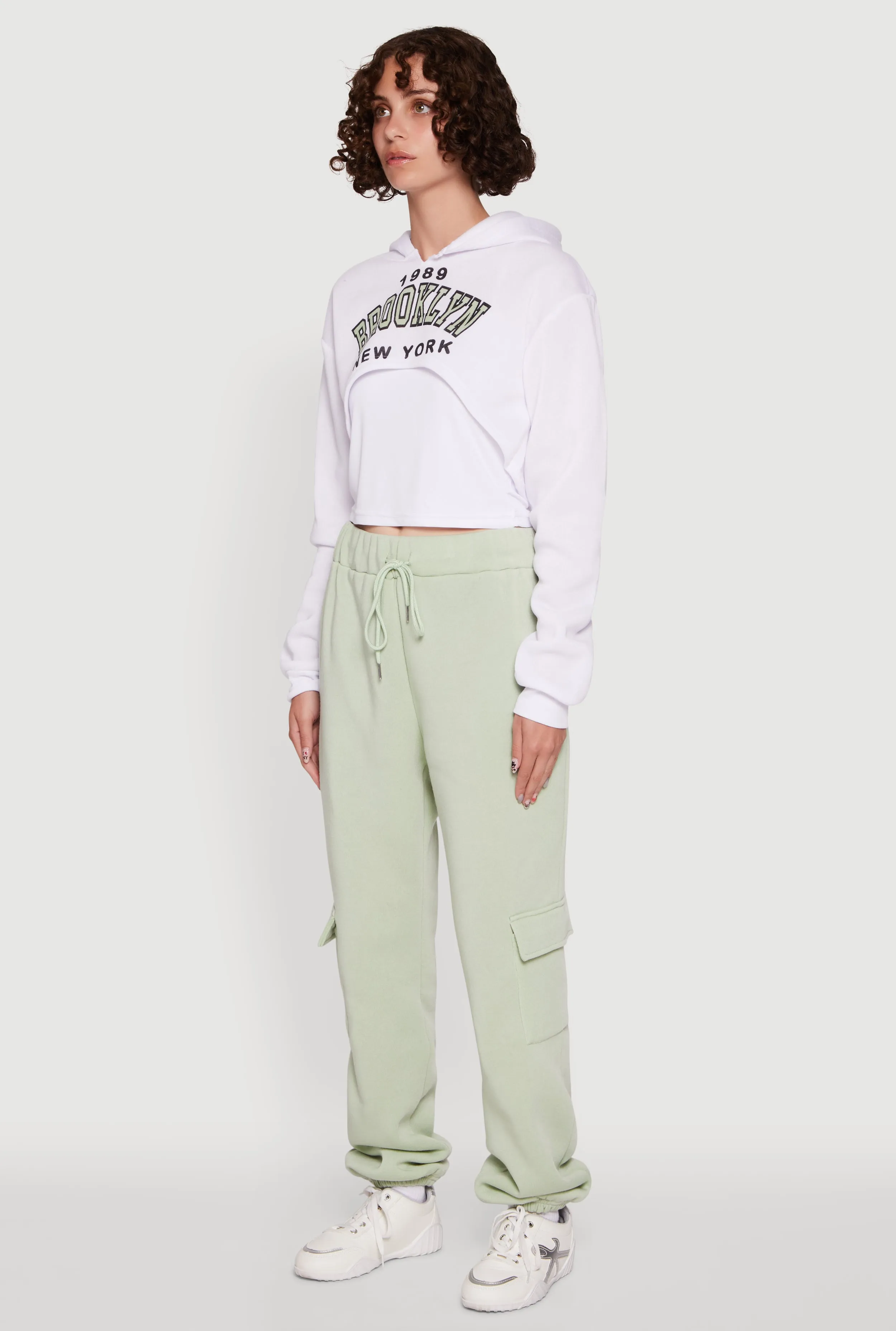 1989 Brooklyn Hooded Shrug Sweatshirt and Caged Back Cami sold by Rainbow product image thumbnail 5