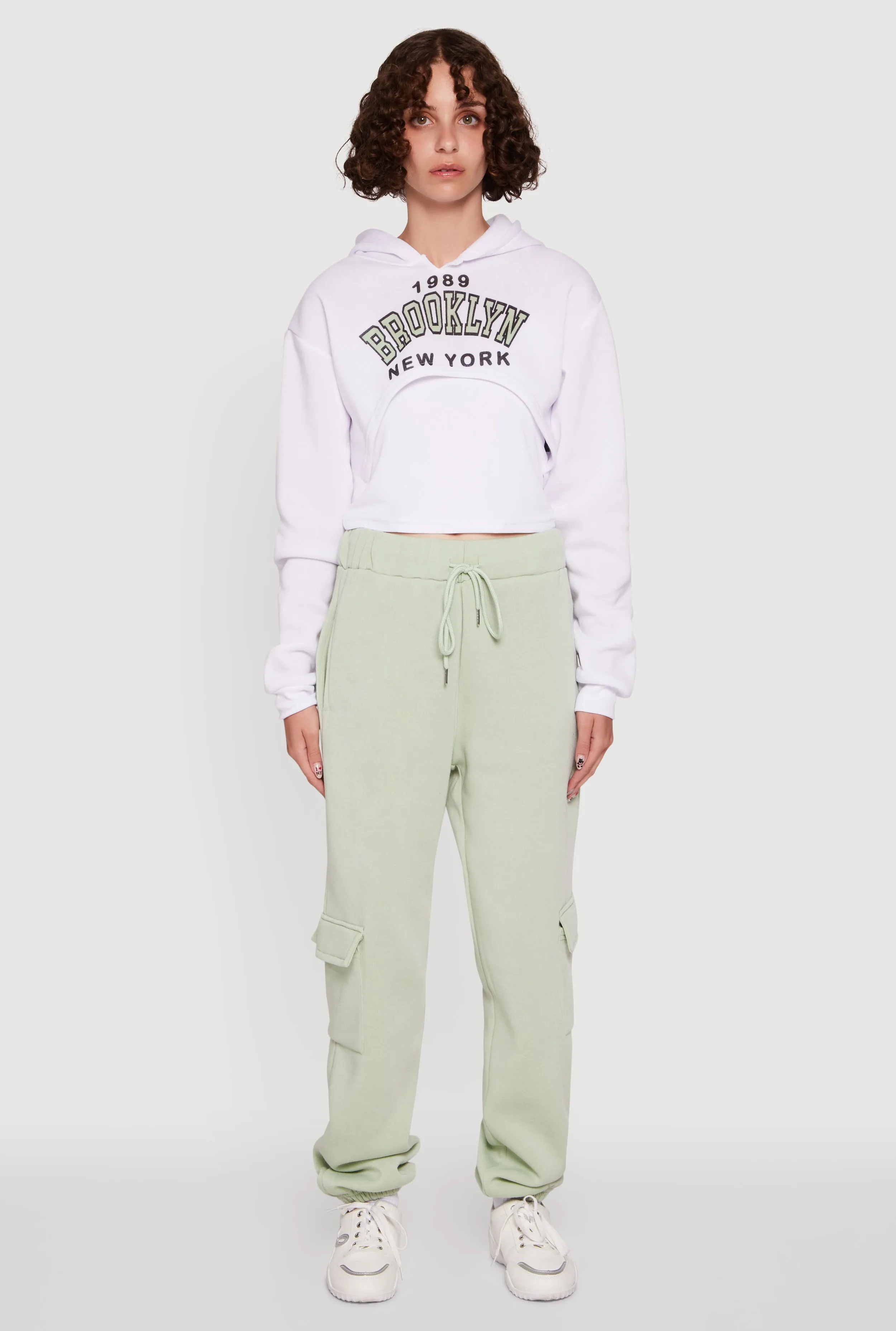 1989 Brooklyn Hooded Shrug Sweatshirt and Caged Back Cami sold by Rainbow product image thumbnail 2