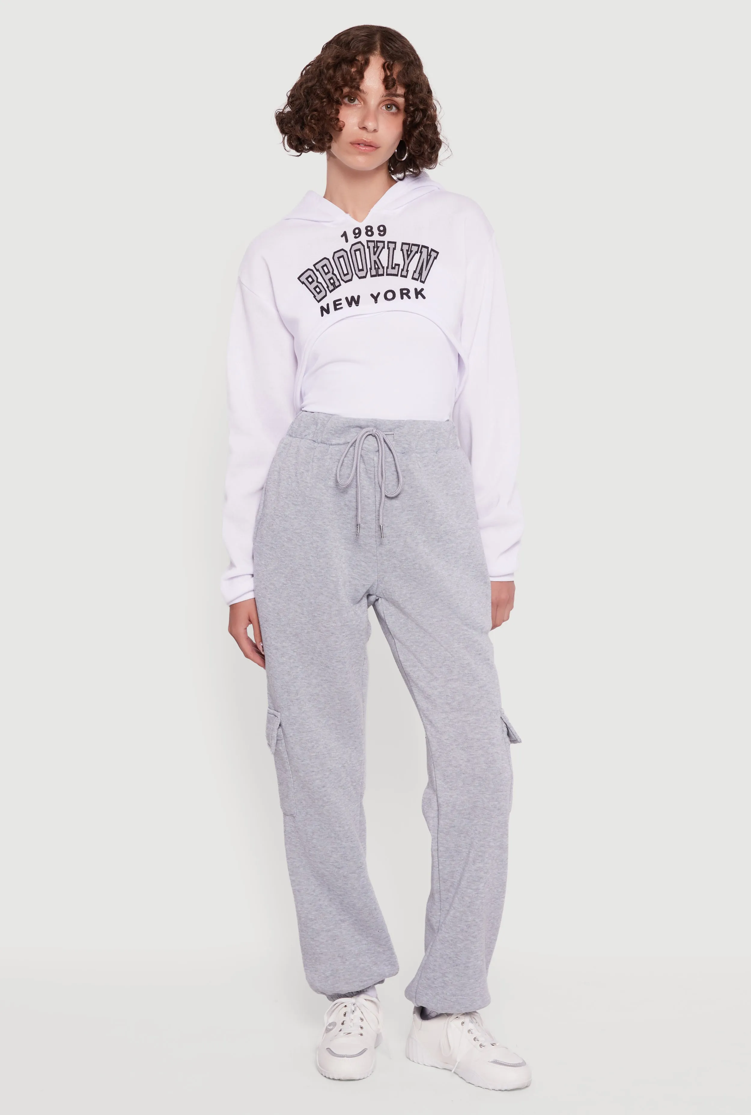 1989 Brooklyn Hooded Shrug Sweatshirt and Caged Back Cami sold by Rainbow product image thumbnail 2