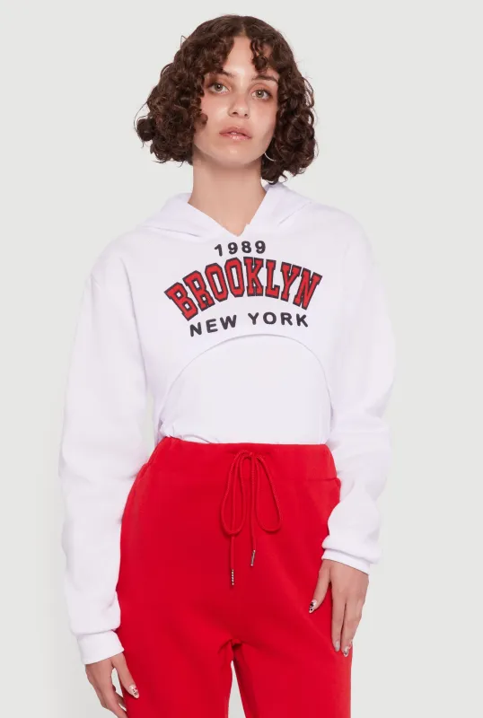 1989 Brooklyn Hooded Shrug Sweatshirt and Caged Back Cami sold by Rainbow