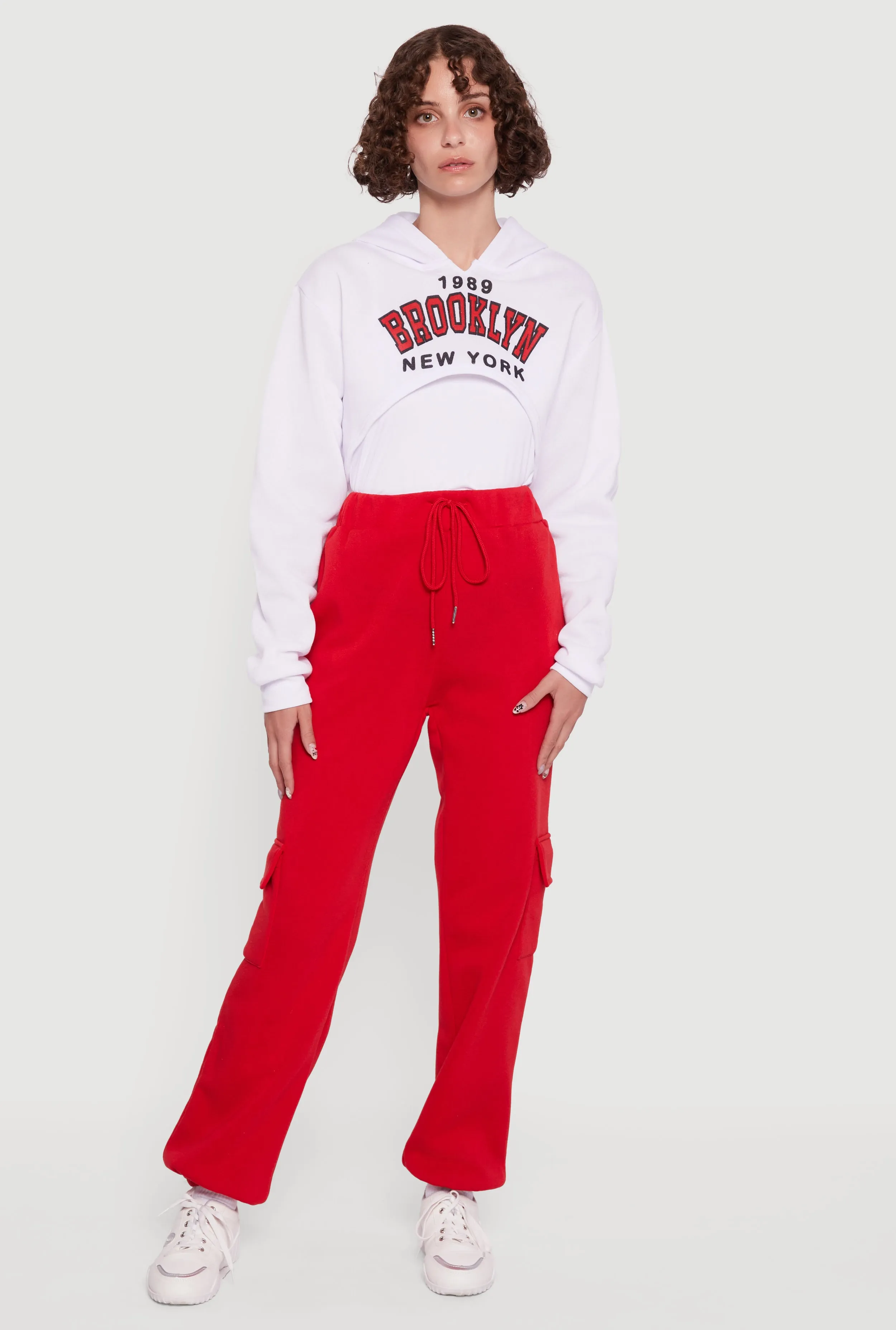 1989 Brooklyn Hooded Shrug Sweatshirt and Caged Back Cami sold by Rainbow product image thumbnail 2