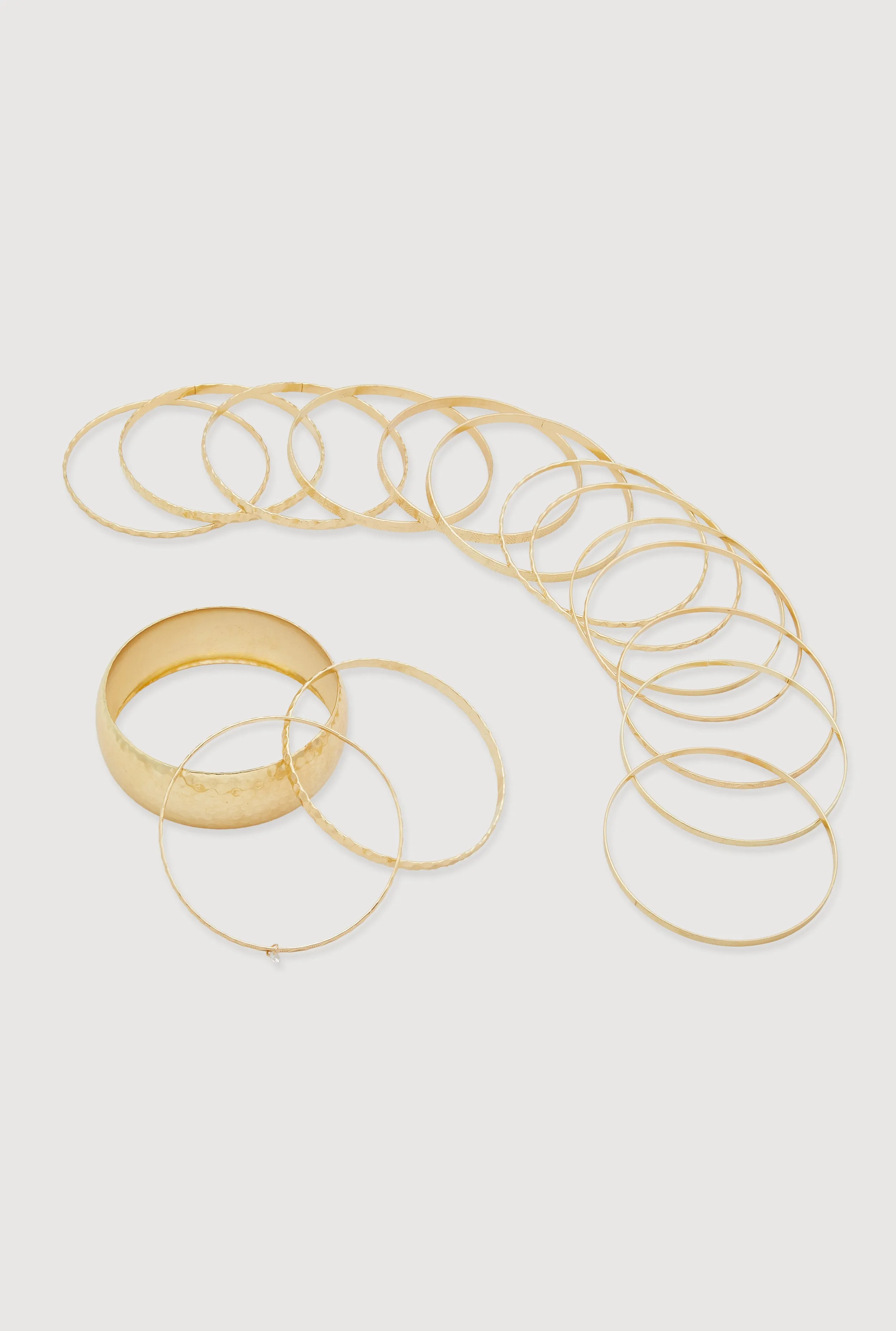 Plus Size Assorted Textured Bangles Set of 16 sold by Rainbow product image thumbnail 3