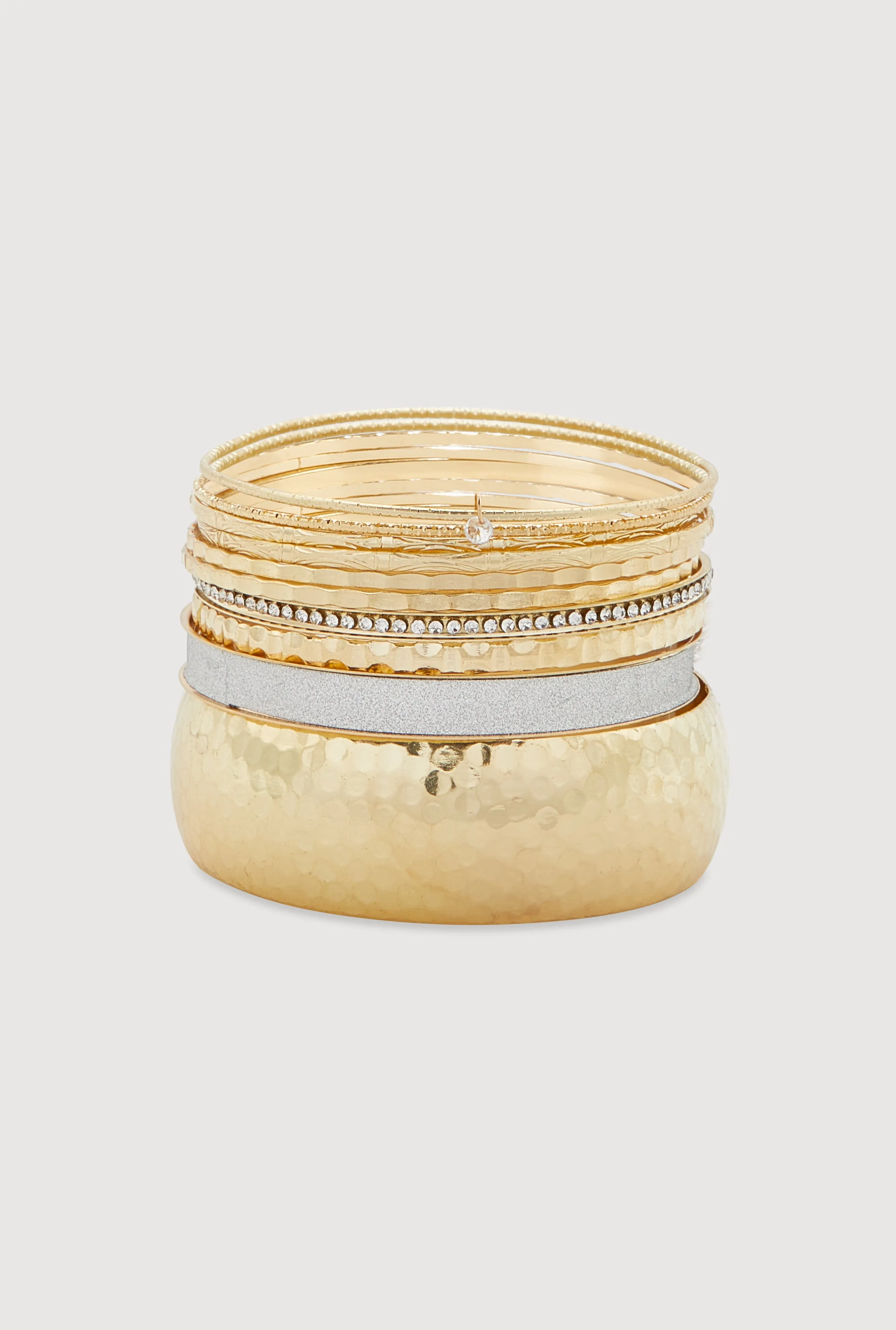 Plus Size Glitter Assorted Bangles Set of 10 sold by Rainbow