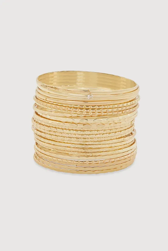 Plus Size Metallic Bangles Set of 24 sold by Rainbow