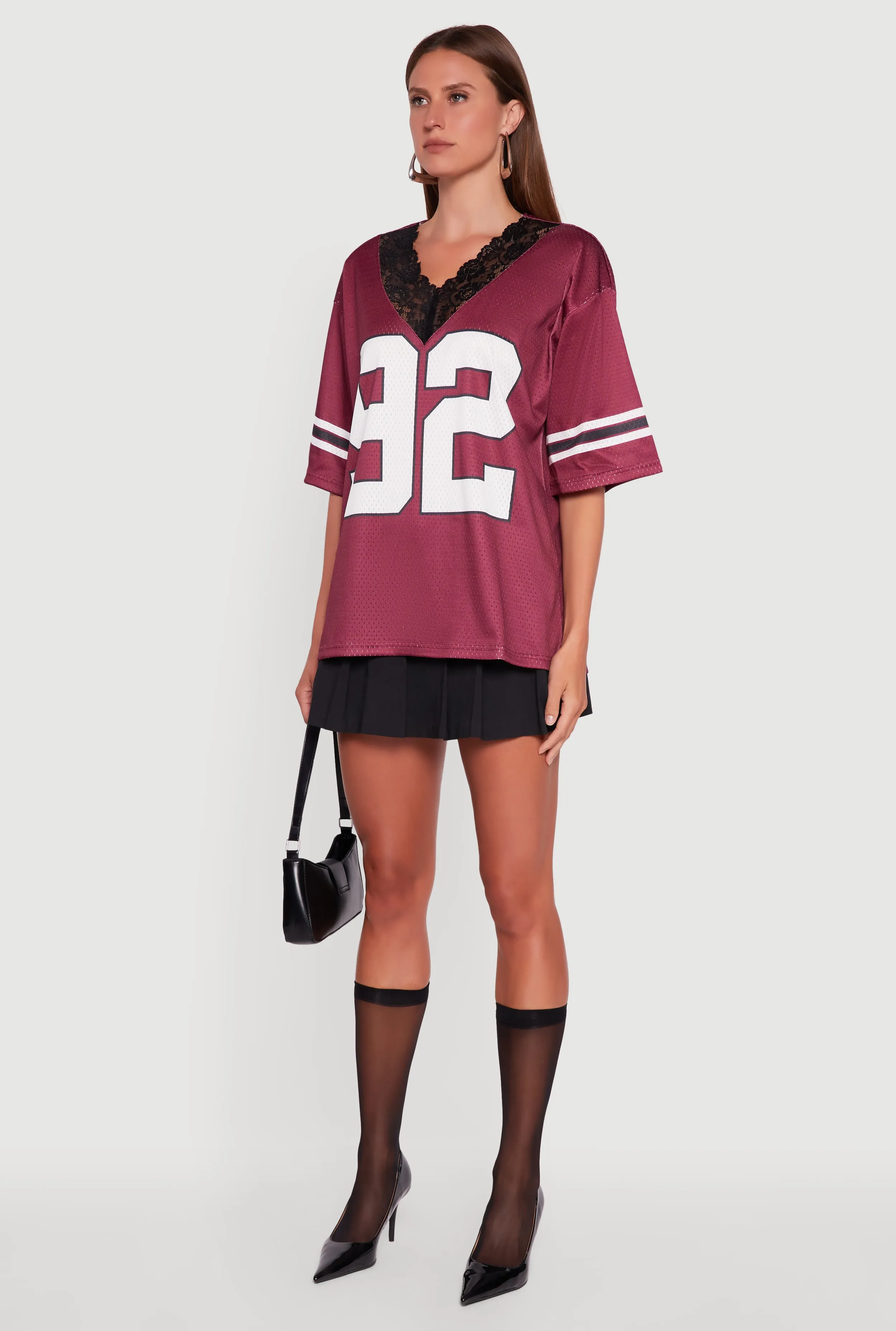 V-Neck 92 Graphic Lace Detail Jersey sold by Rainbow product image thumbnail 5