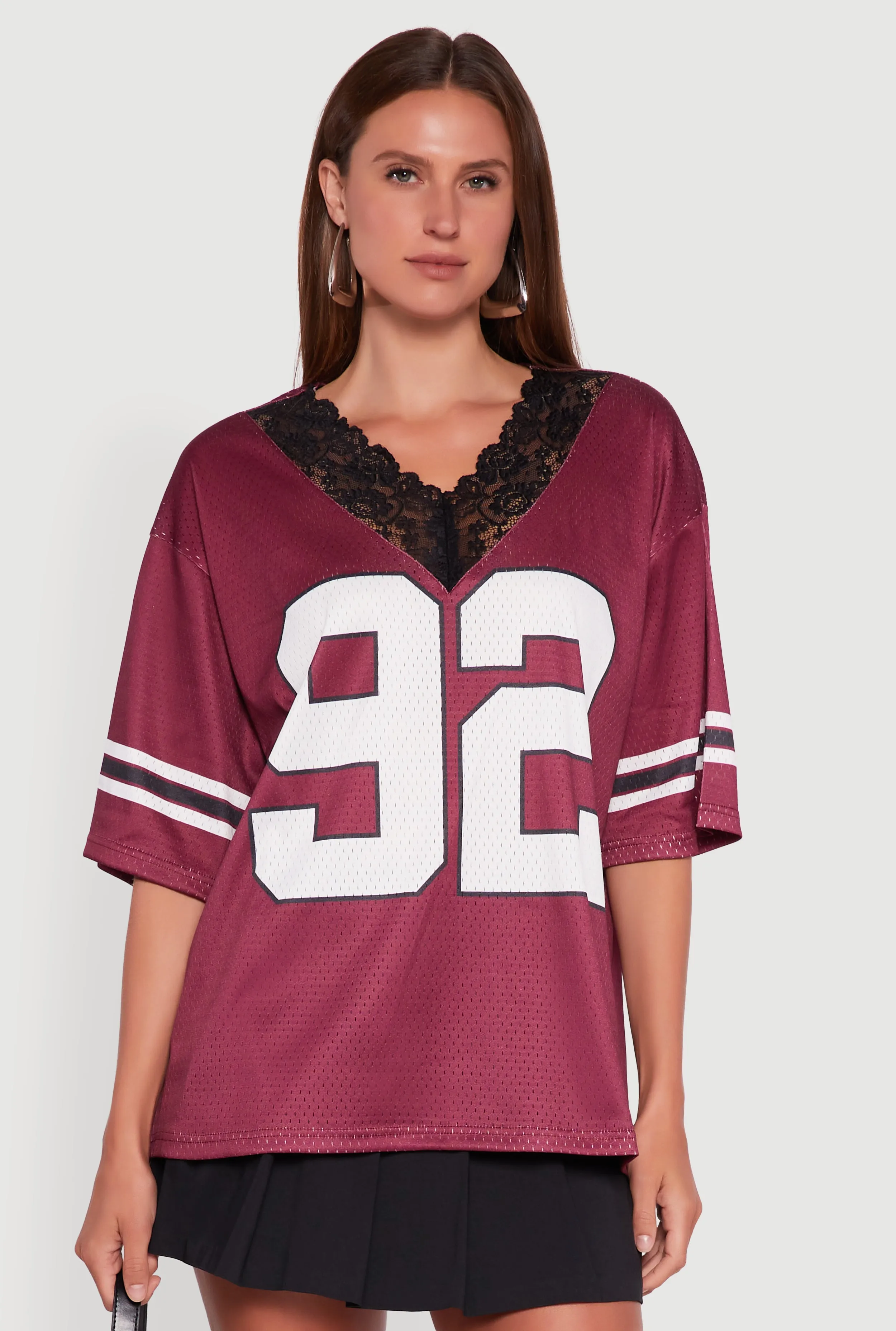 V-Neck 92 Graphic Lace Detail Jersey sold by Rainbow product image thumbnail 2