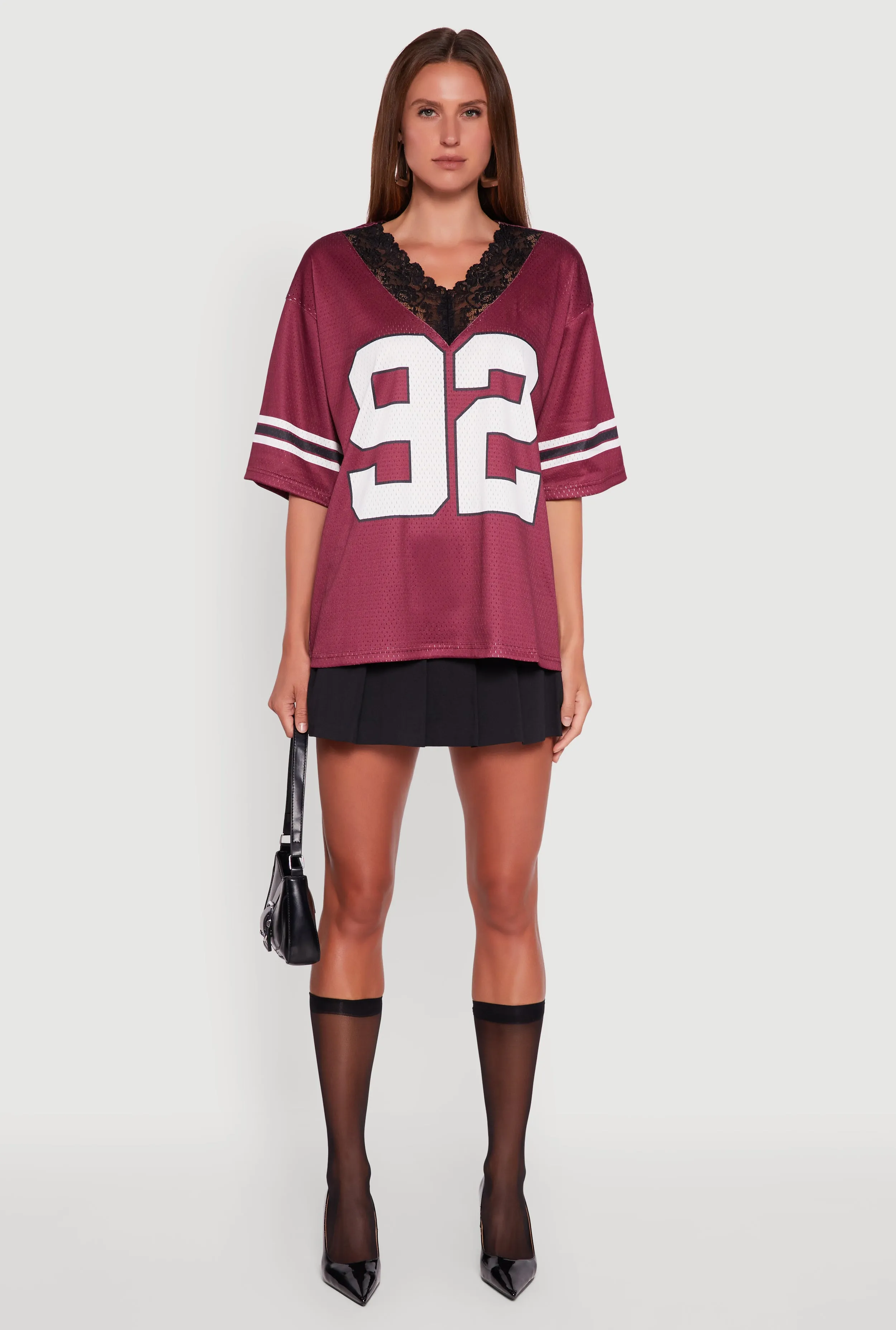 V-Neck 92 Graphic Lace Detail Jersey sold by Rainbow product image thumbnail 3