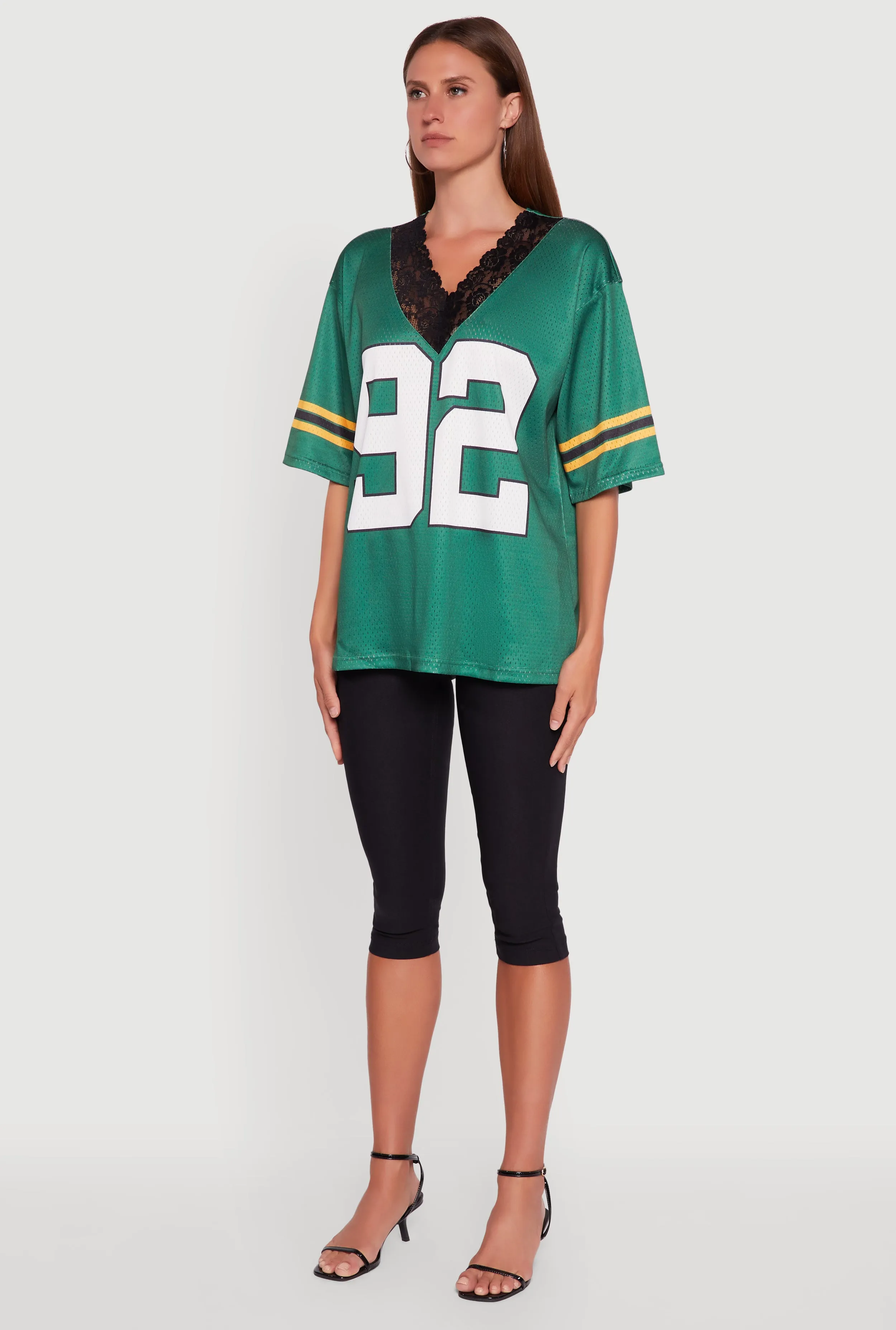 V-Neck 92 Graphic Lace Detail Jersey sold by Rainbow product image thumbnail 5