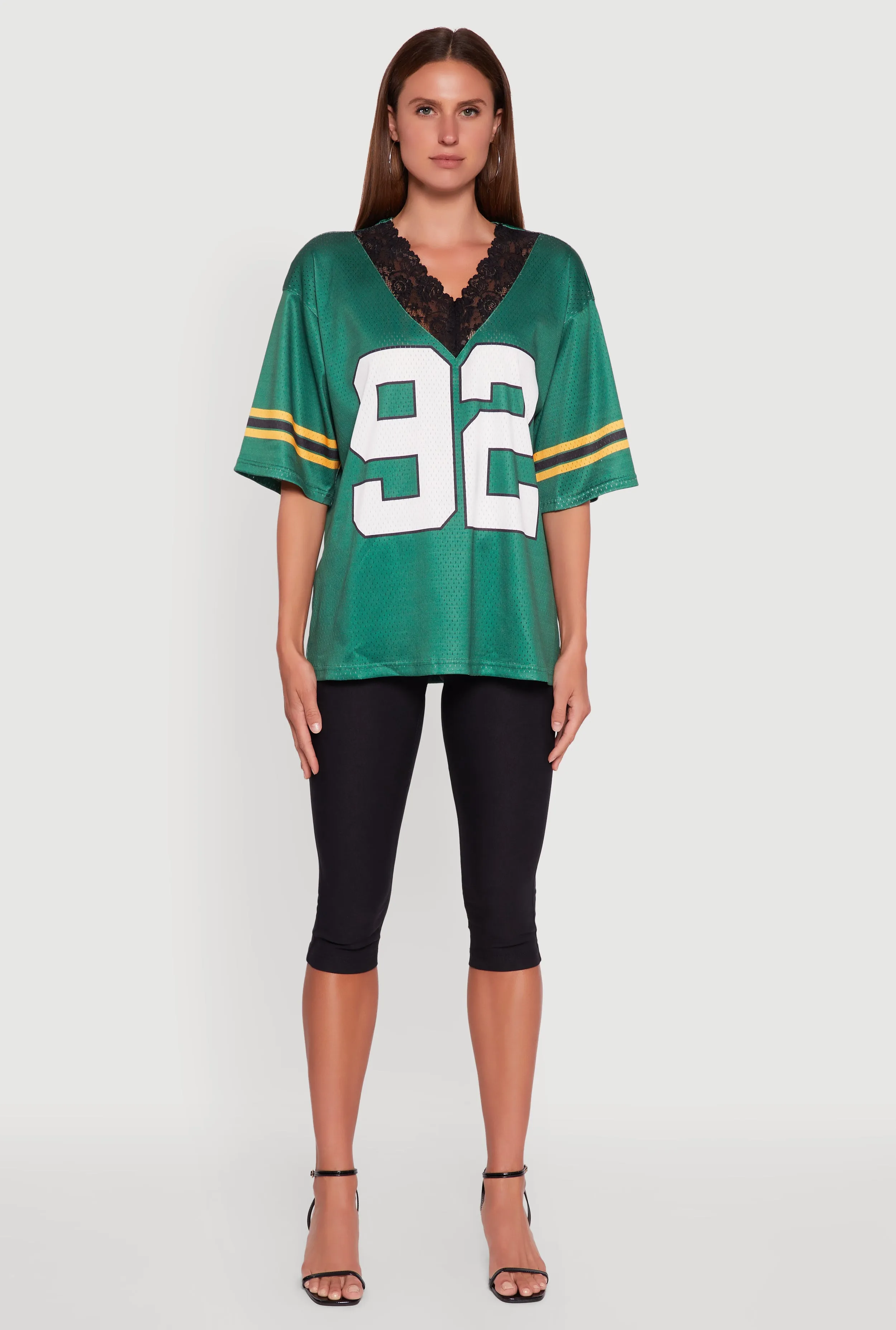 V-Neck 92 Graphic Lace Detail Jersey sold by Rainbow product image thumbnail 3