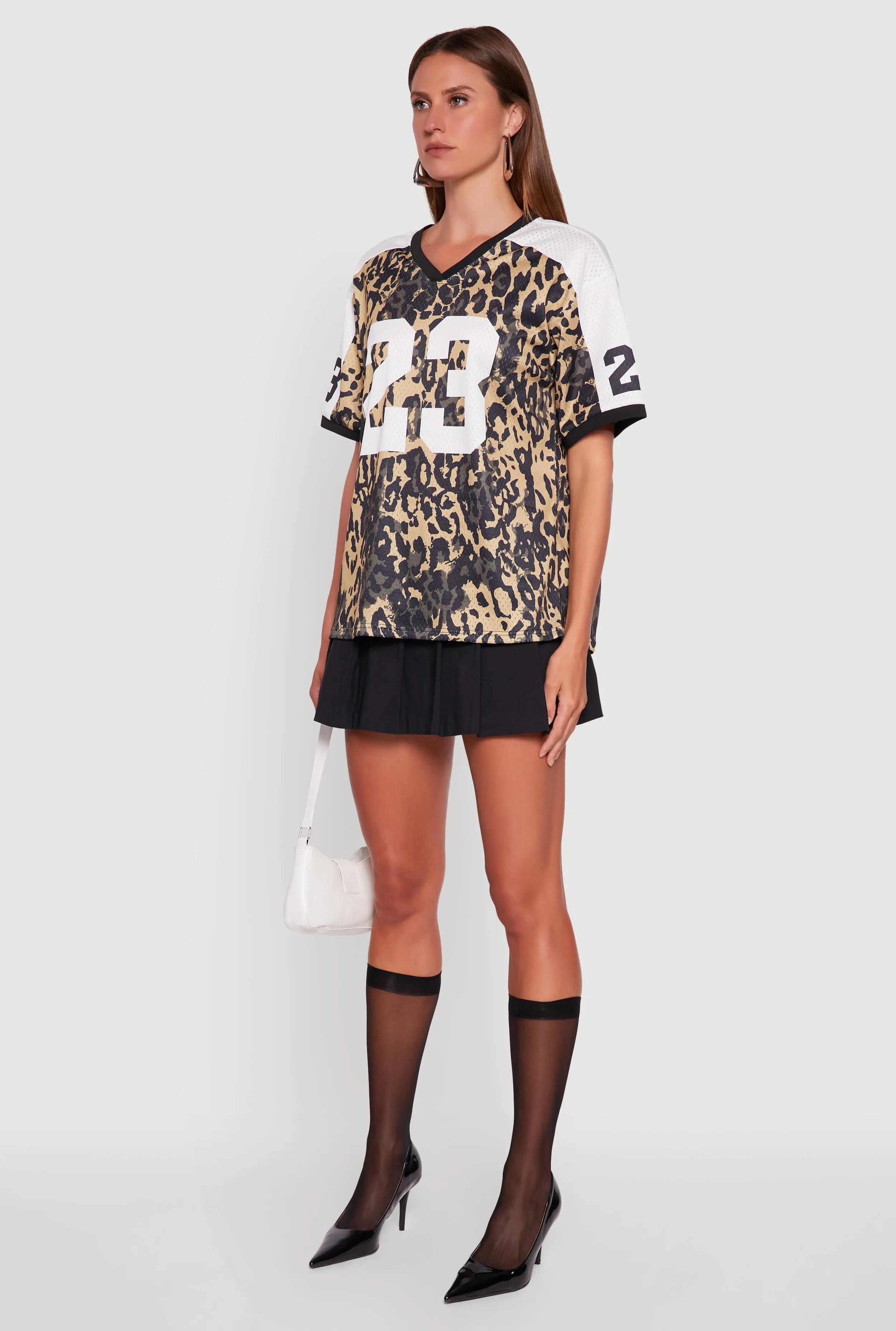 V-Neck Boston 23 Graphic Leopard Print Jersey sold by Rainbow product image thumbnail 5