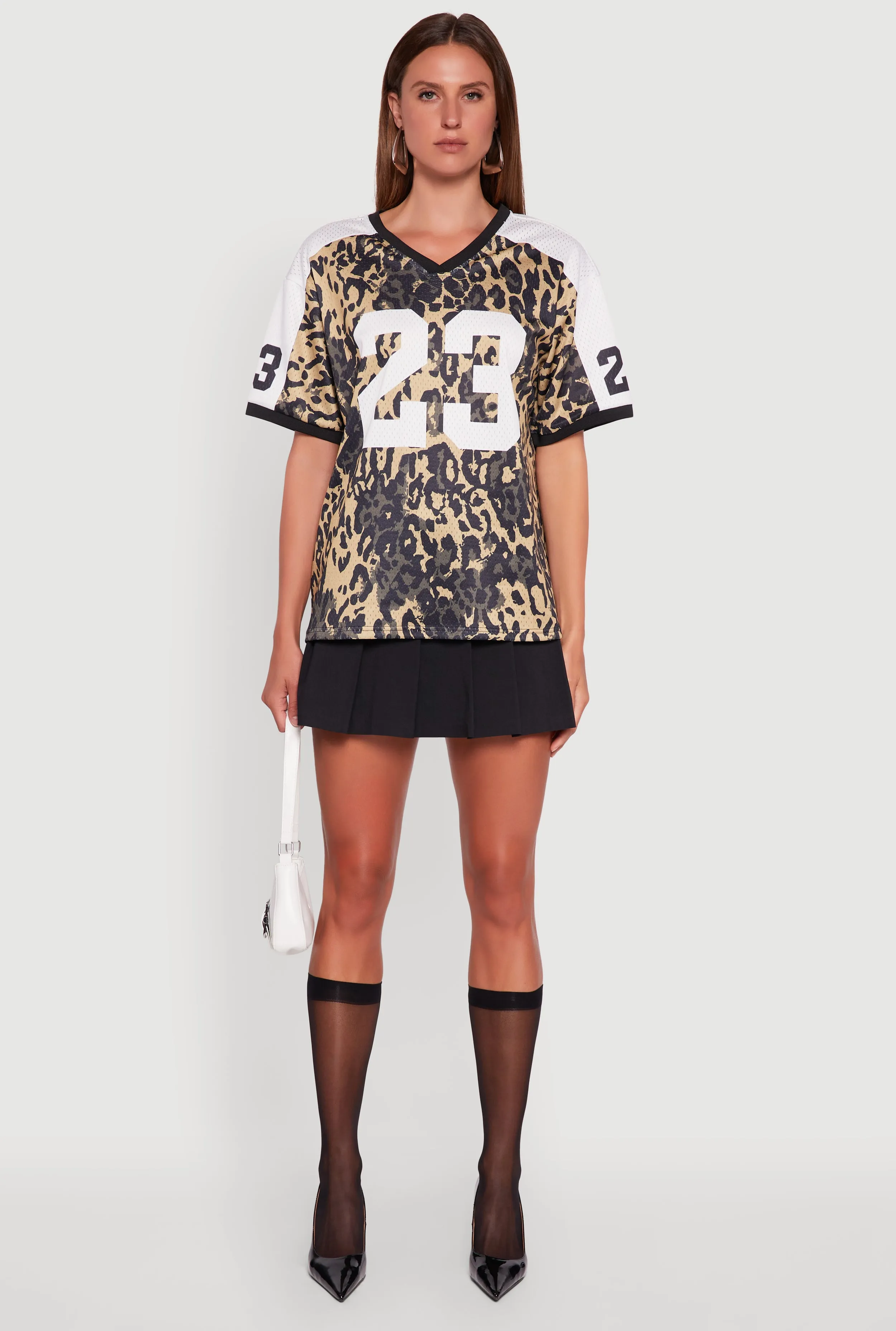 V-Neck Boston 23 Graphic Leopard Print Jersey sold by Rainbow product image thumbnail 3