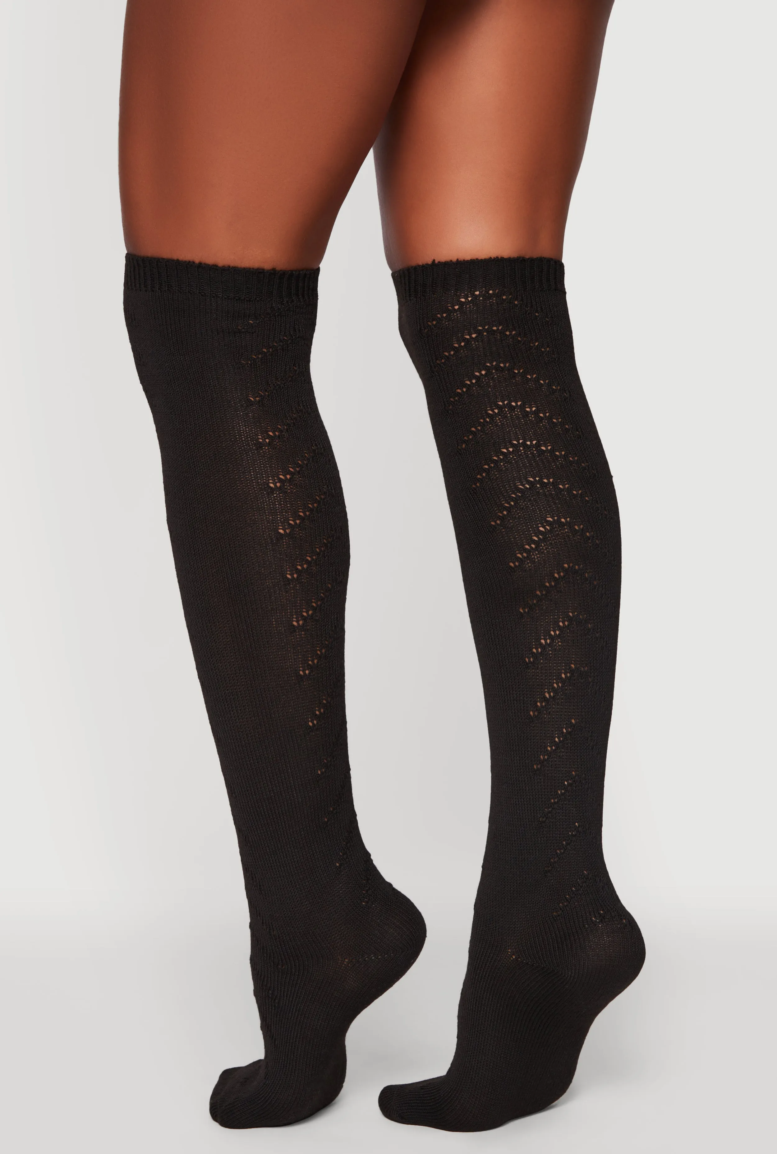 Pointelle Chevron Knit Over the Knee Socks Size 9-11 sold by Rainbow product image thumbnail 2