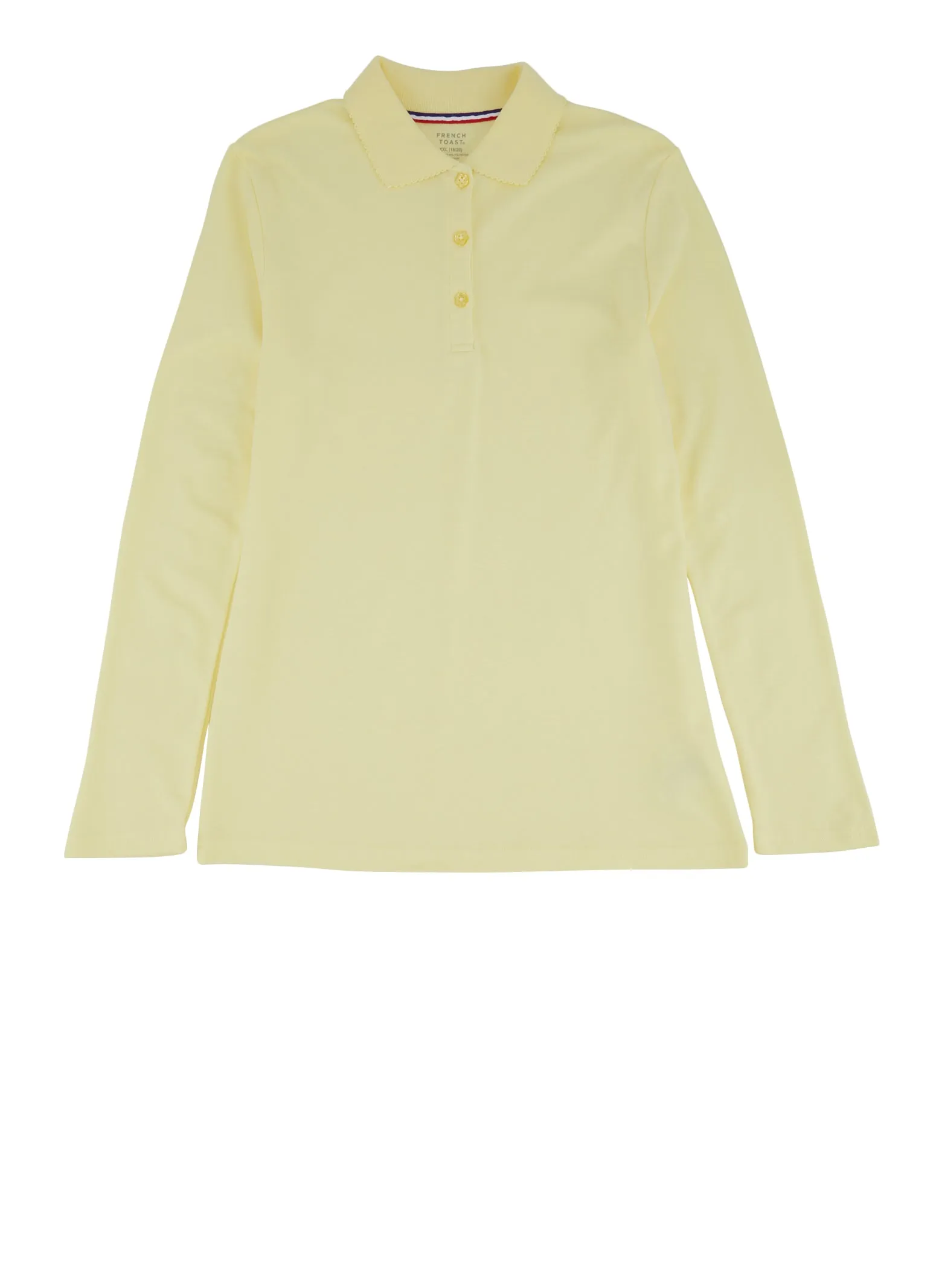 French Toast Girls 16-20 Picot Collar Long Sleeve Polo Shirt sold by Rainbow