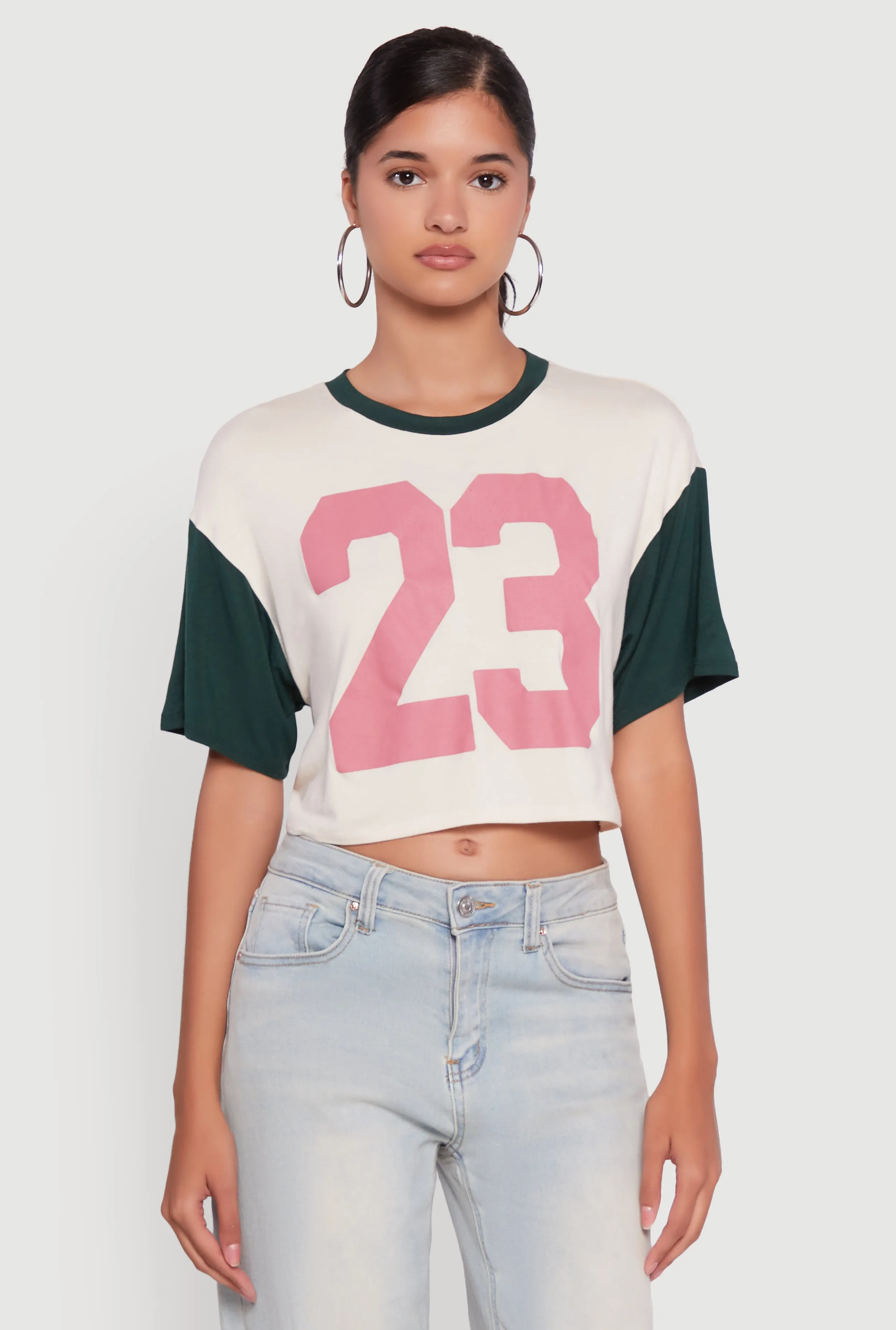 23 Graphic Cropped Football T-Shirt sold by Rainbow product image thumbnail 2