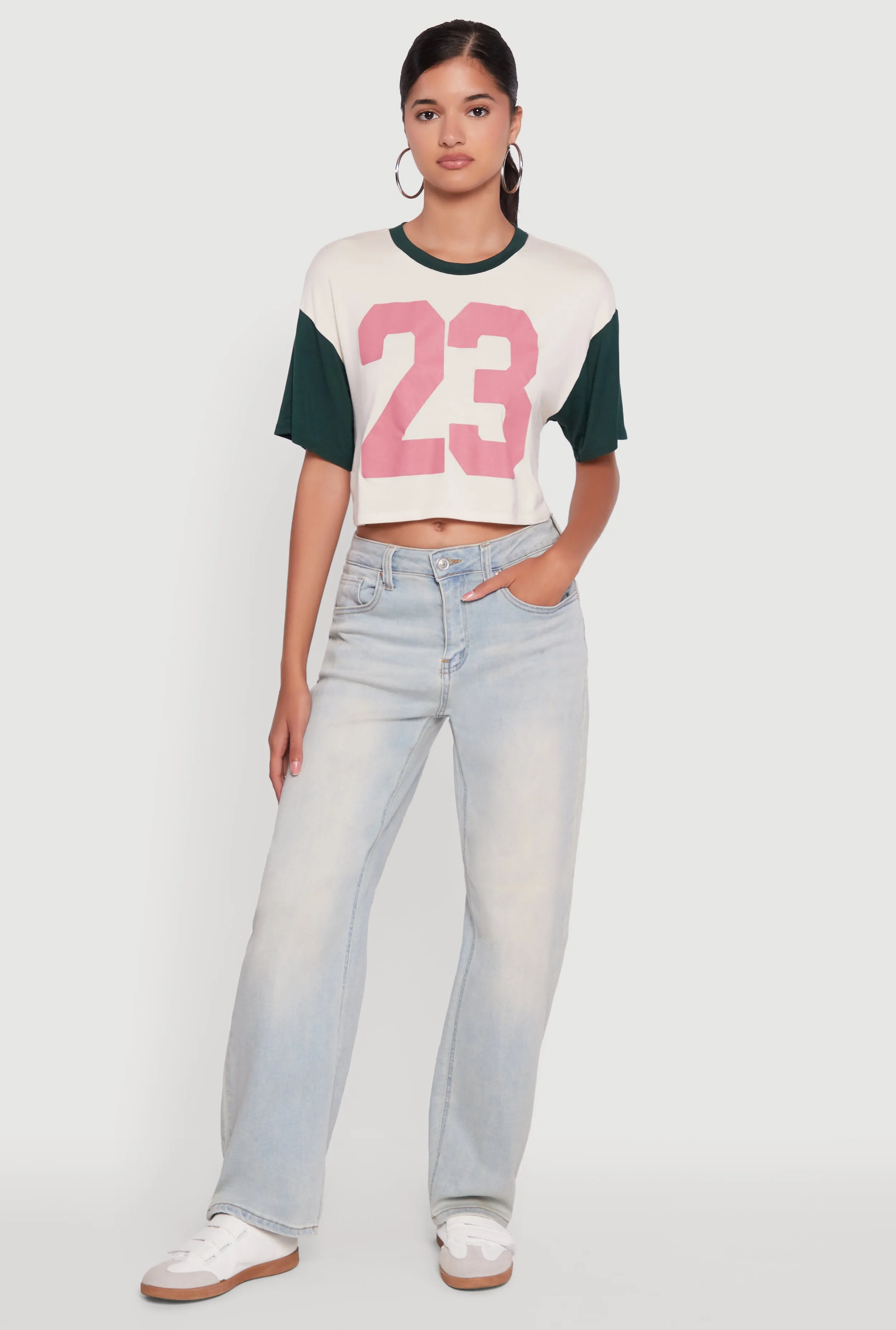 23 Graphic Cropped Football T-Shirt sold by Rainbow