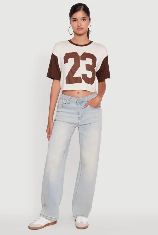23 Graphic Cropped Football T-Shirt sold by Rainbow