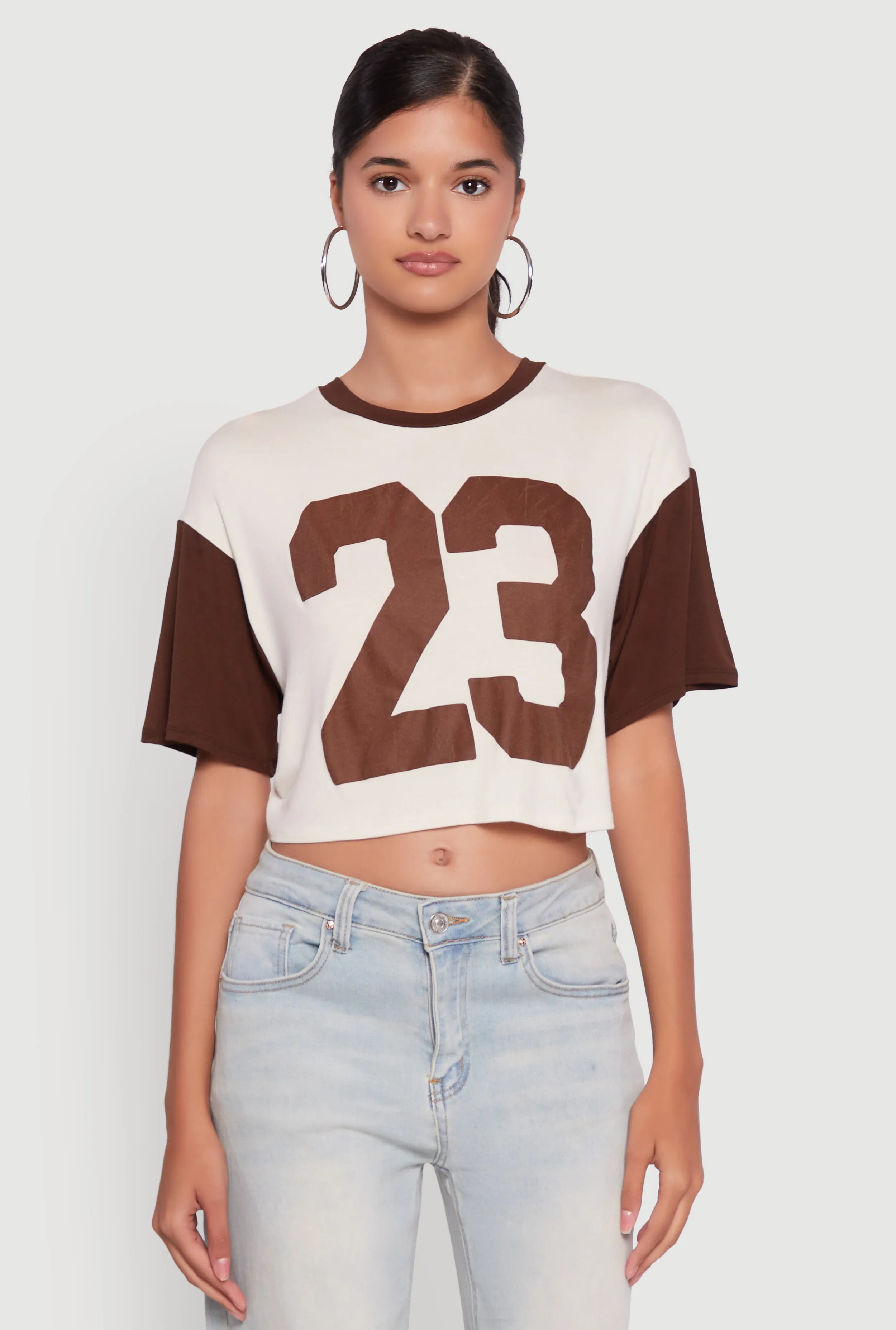23 Graphic Cropped Football T-Shirt sold by Rainbow product image thumbnail 2
