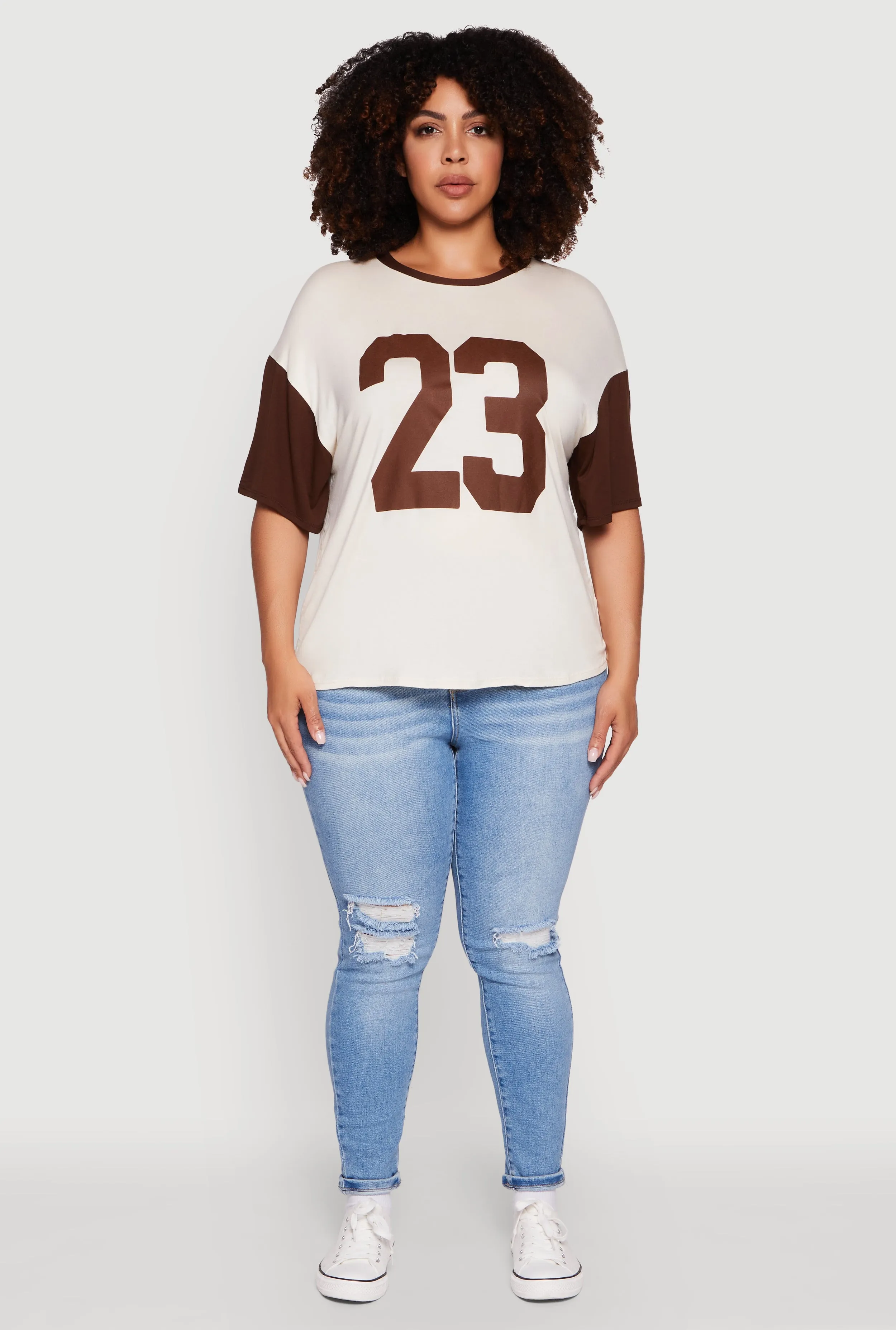 Plus Size 23 Color Blocked Short Sleeve Graphic Tee sold by Rainbow product image thumbnail 3