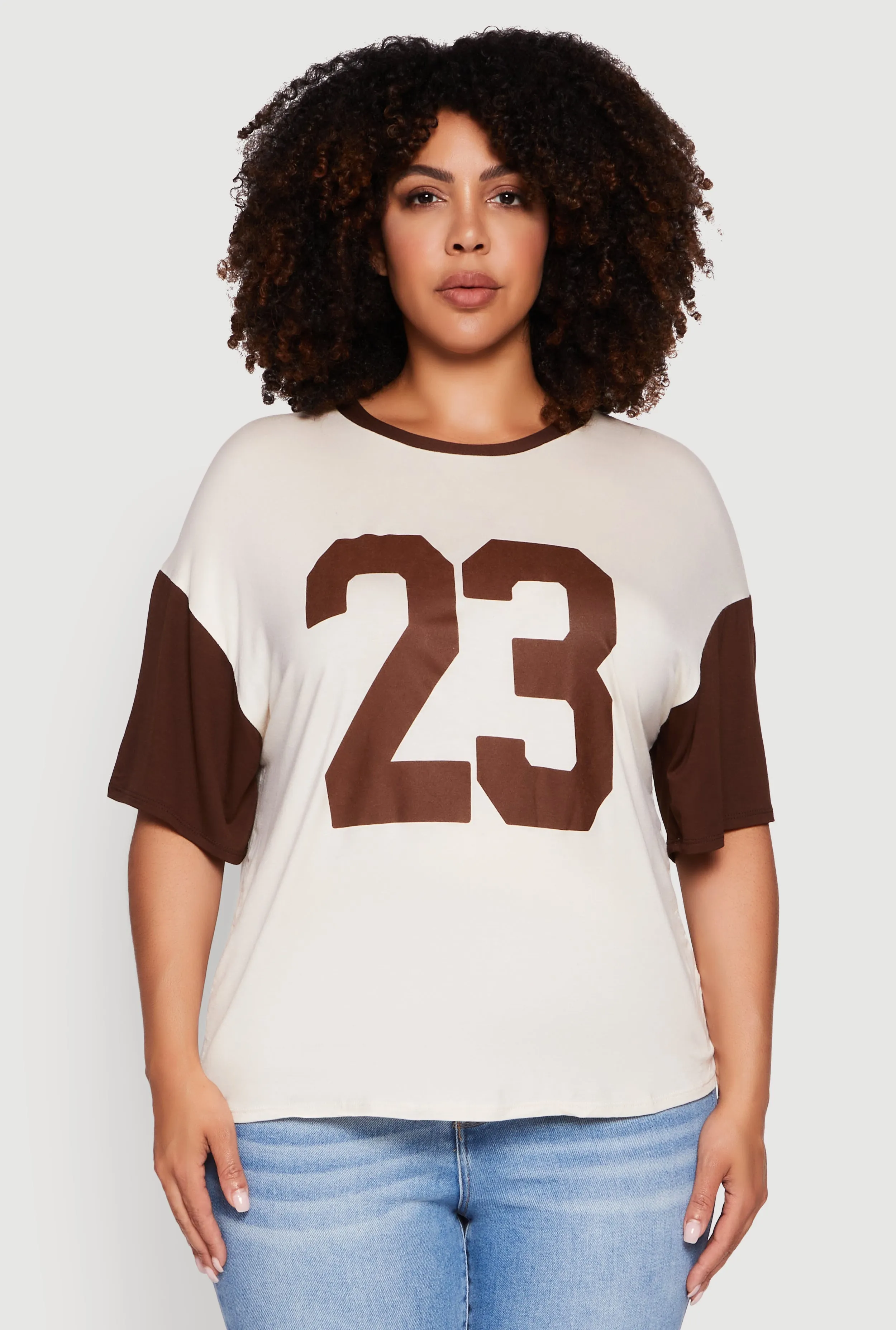 Plus Size 23 Color Blocked Short Sleeve Graphic Tee sold by Rainbow product image thumbnail 2