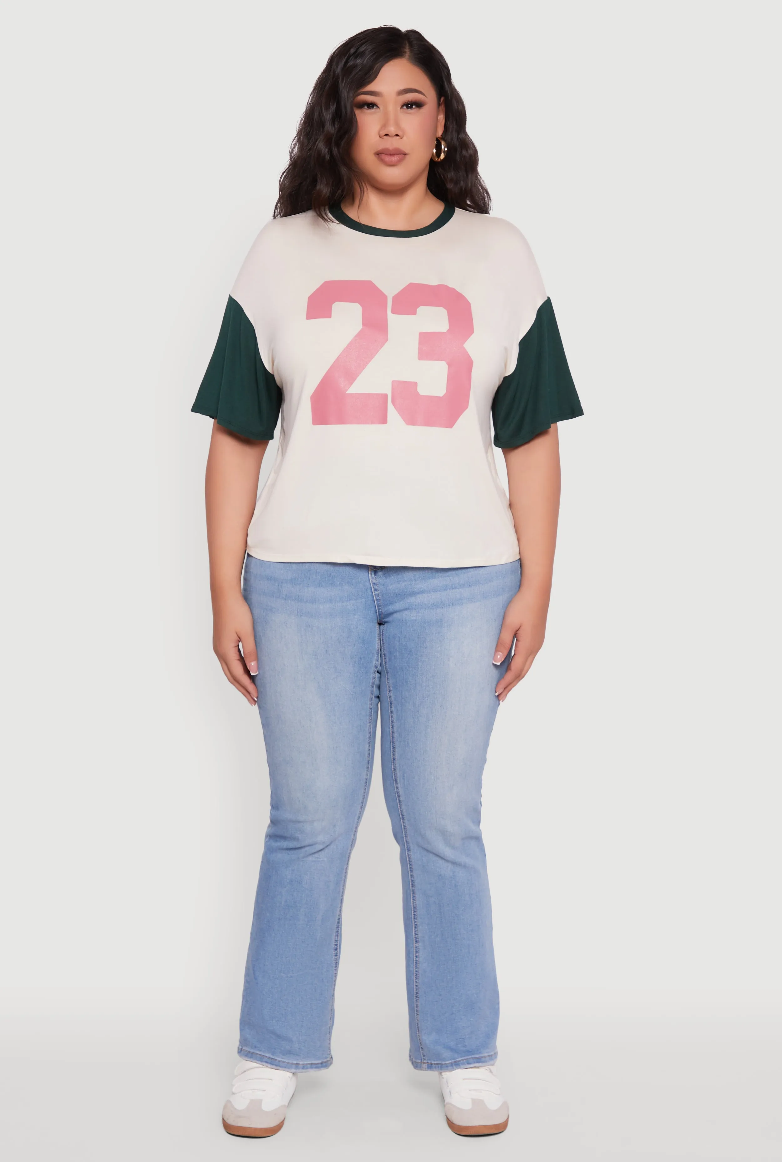 Plus Size 23 Color Blocked Short Sleeve Graphic Tee sold by Rainbow product image thumbnail 3
