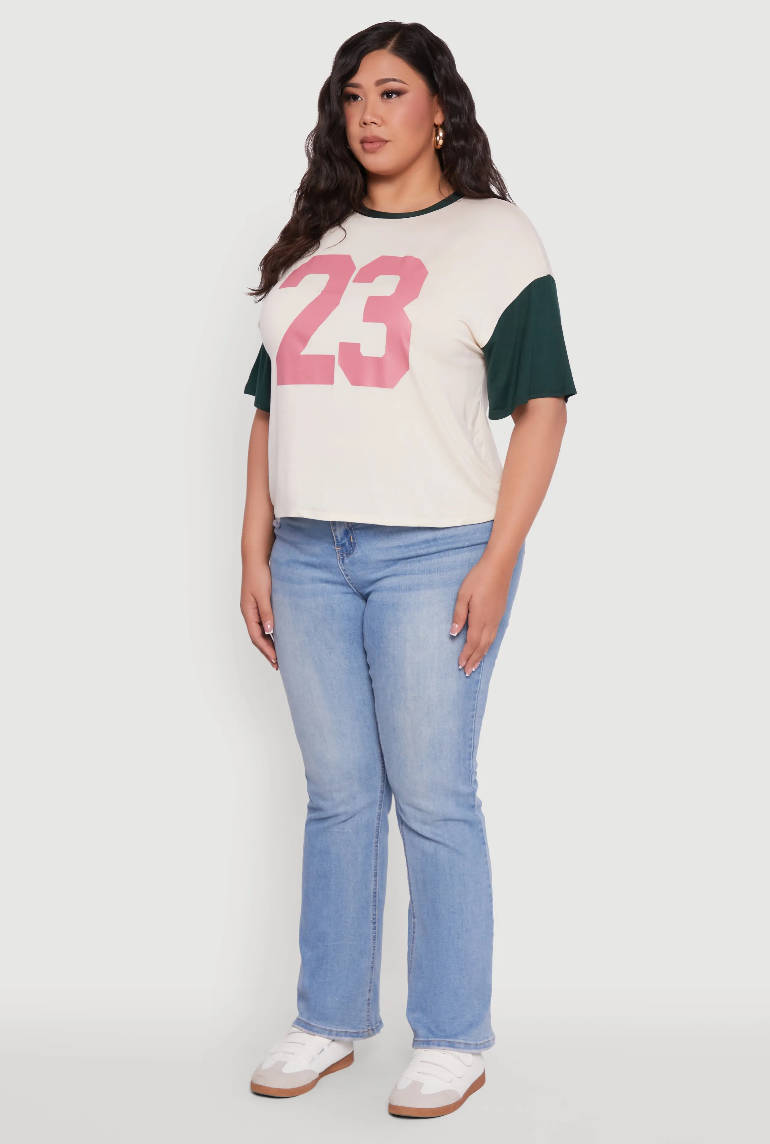 Plus Size 23 Color Blocked Short Sleeve Graphic Tee sold by Rainbow product image thumbnail 5