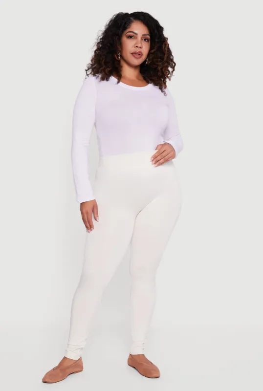 Plus Size Seamless High Waisted Fleece Lined Leggings sold by Rainbow