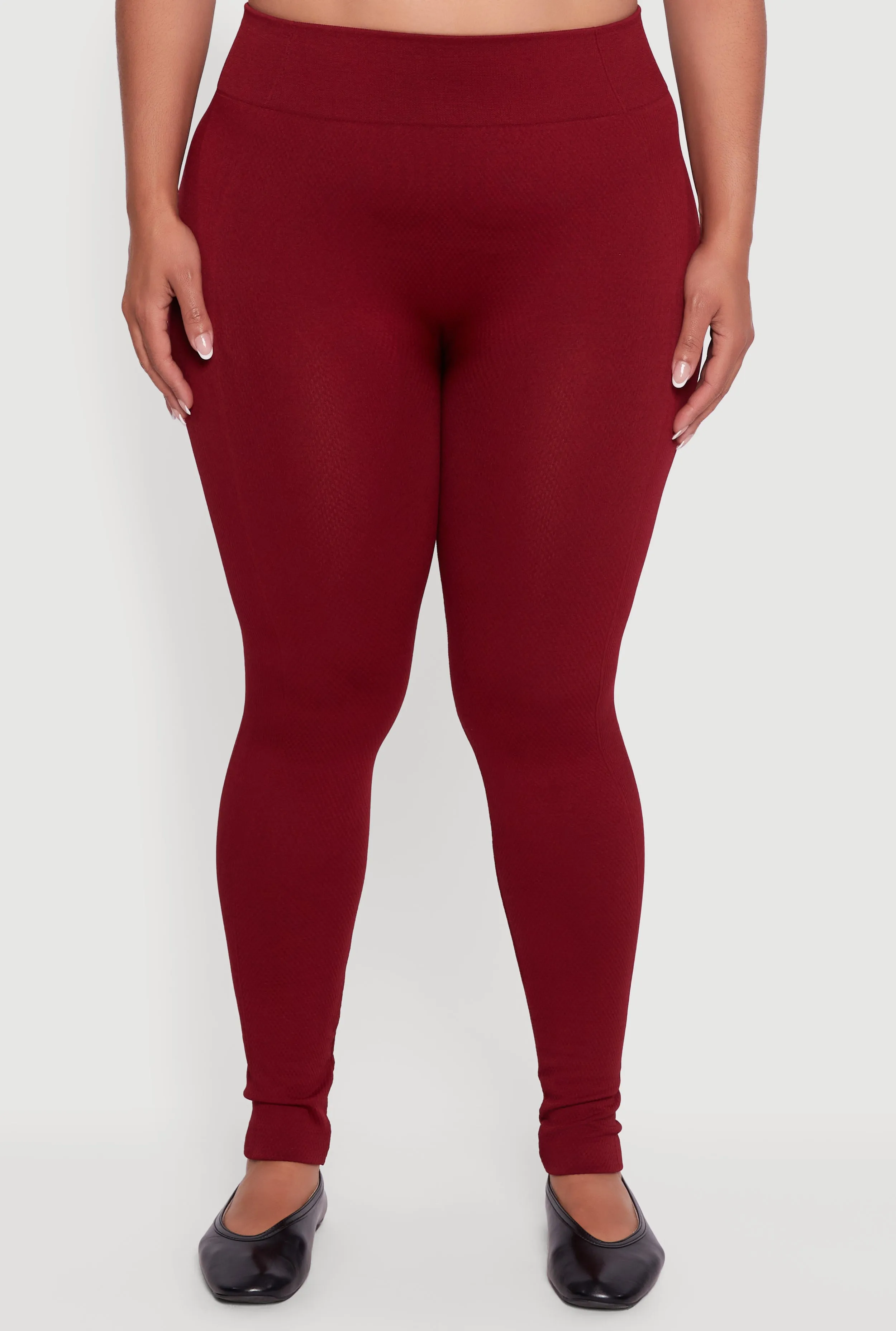 Plus Size Seamless High Waisted Fleece Lined Leggings sold by Rainbow product image thumbnail 5
