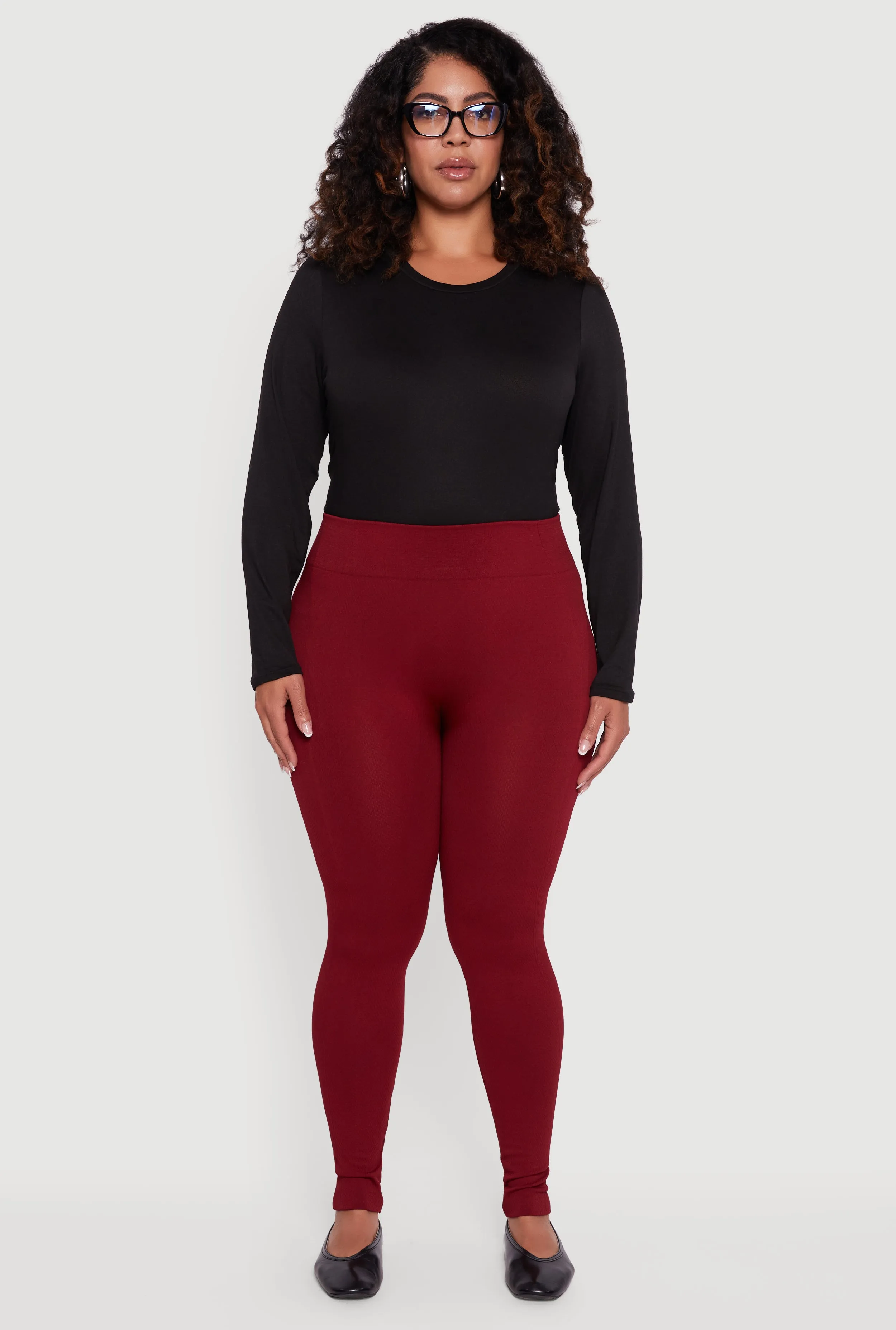 Plus Size Seamless High Waisted Fleece Lined Leggings sold by Rainbow product image thumbnail 2