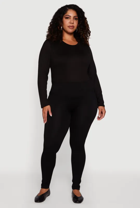 Plus Size Seamless High Waisted Fleece Lined Leggings sold by Rainbow