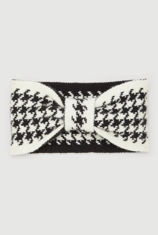 Reversible Houndstooth Print Twist Front Head Wrap sold by Rainbow
