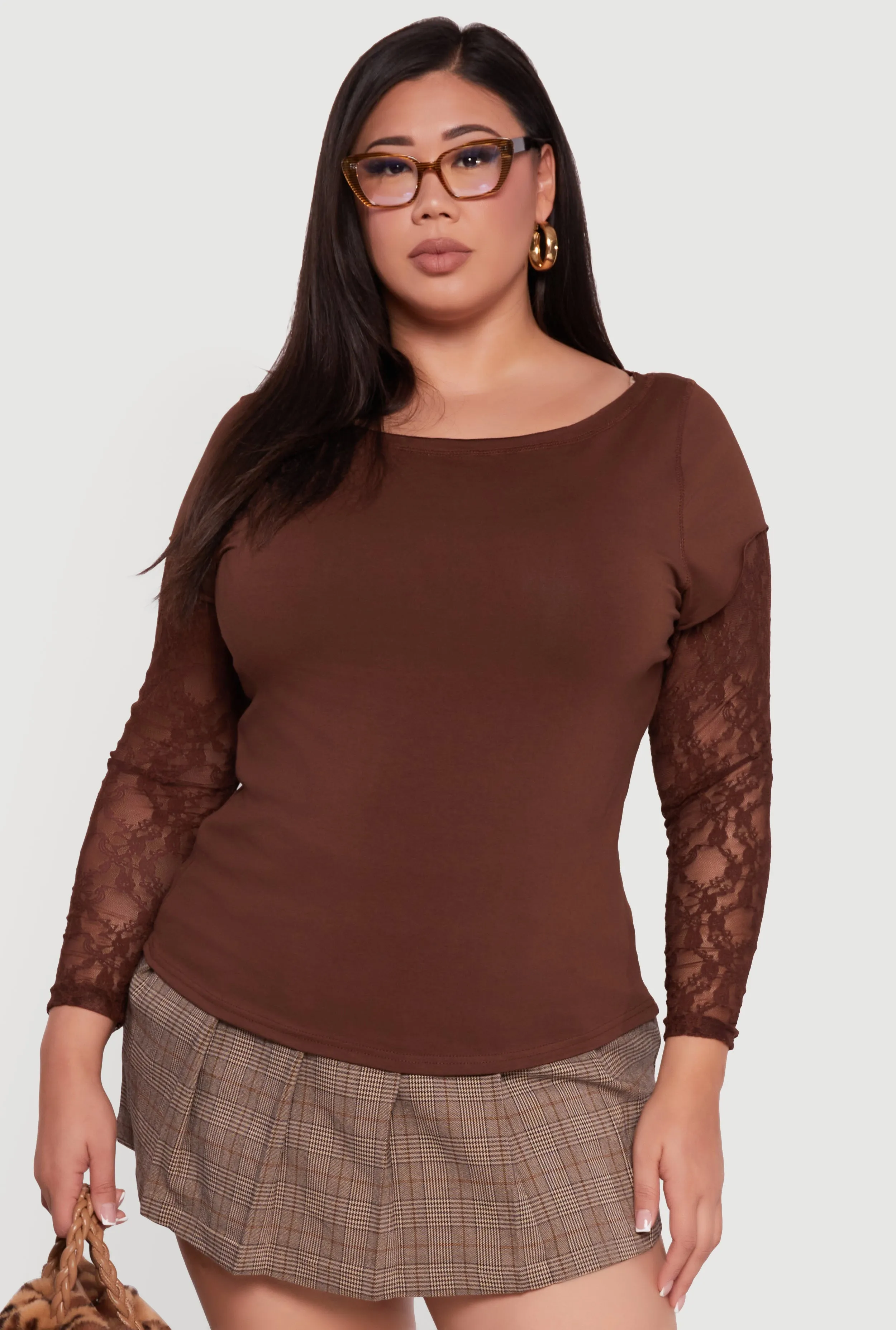 Plus Size Lace Long Sleeve Top sold by Rainbow product image thumbnail 2