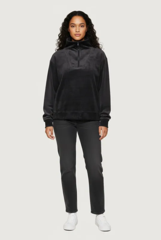 Plus Size Fleece Lined Half Zip Corduroy Sweatshirt sold by Rainbow