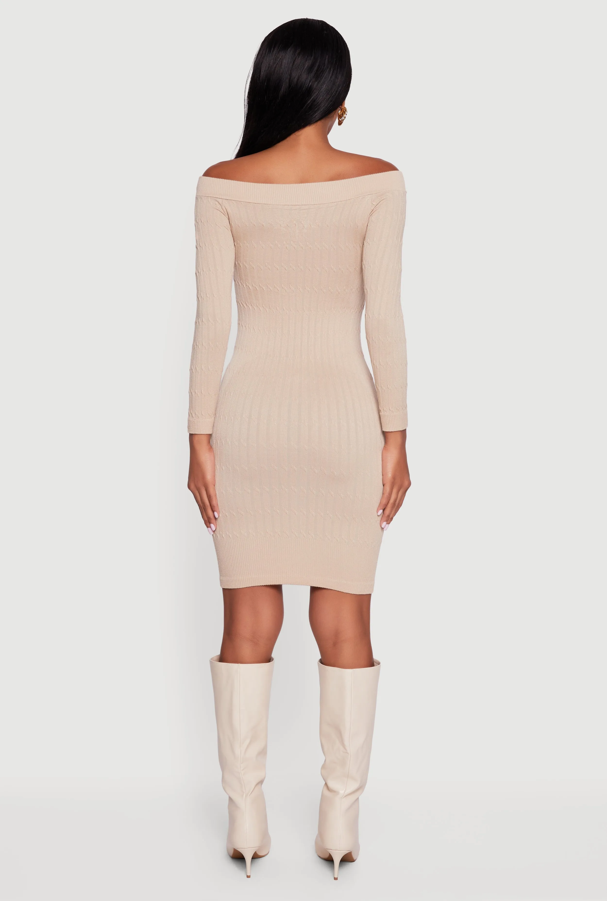 Long Sleeve Off The Shoulder Mini Dress sold by Rainbow product image thumbnail 5