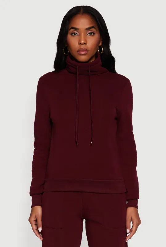 Drawstring Funnel Neck Pullover Sweatshirt sold by Rainbow