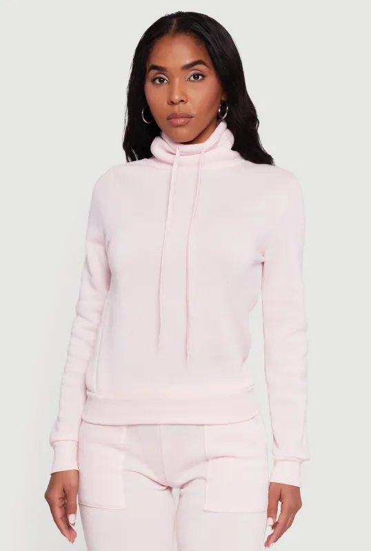 Drawstring Funnel Neck Pullover Sweatshirt sold by Rainbow