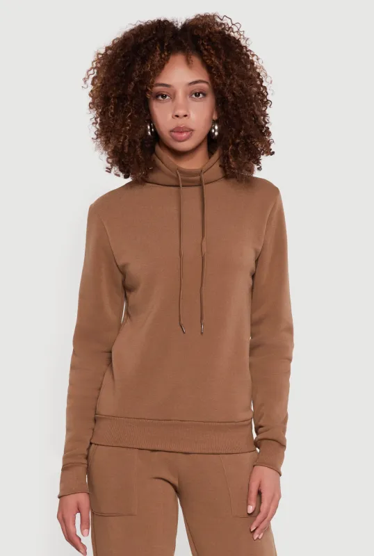 Drawstring Funnel Neck Pullover Sweatshirt sold by Rainbow