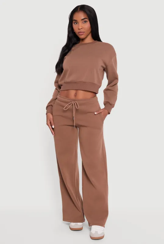 Drawstring Waist Pull On Wide Leg Sweatpants sold by Rainbow