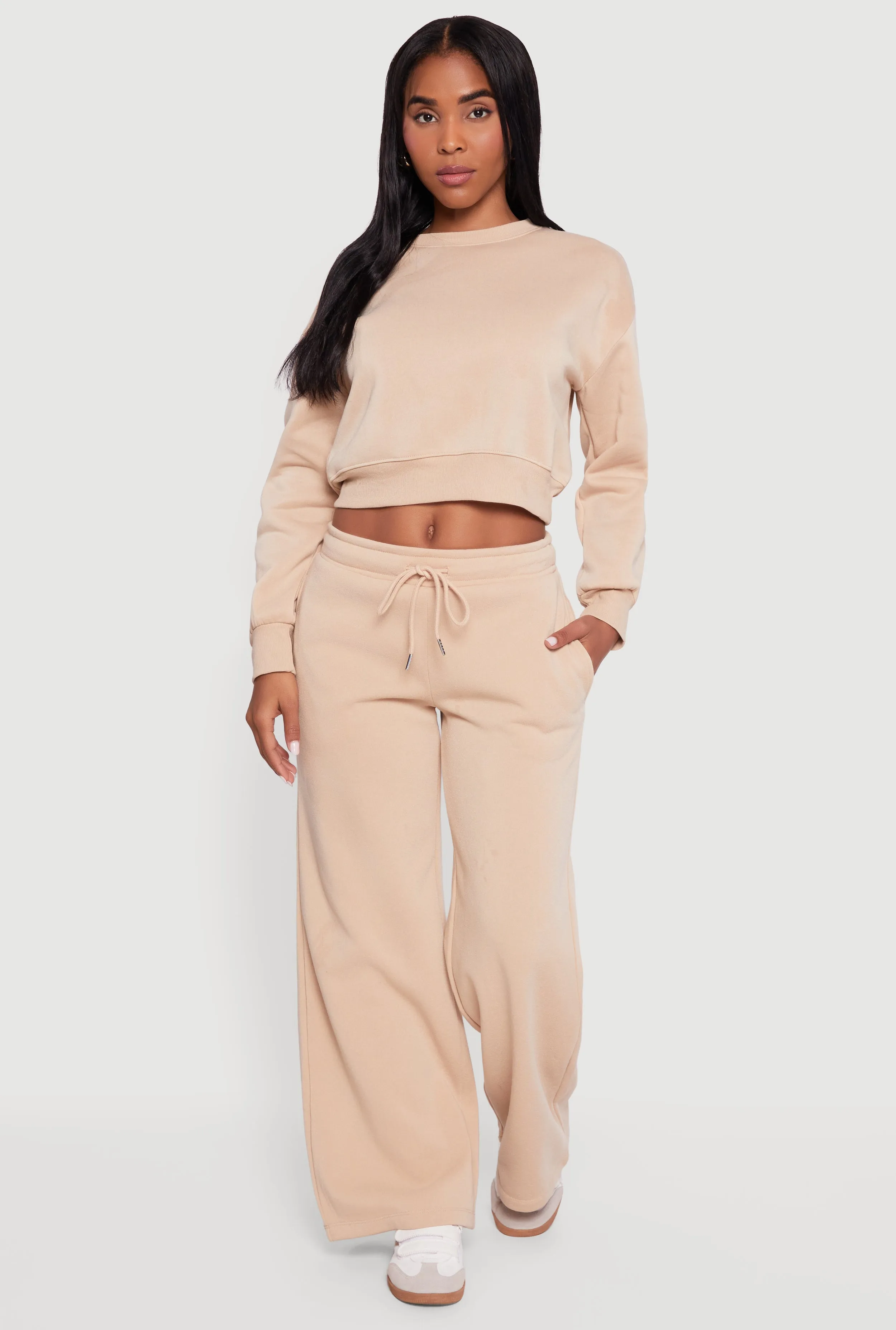 Drawstring Waist Pull On Wide Leg Sweatpants sold by Rainbow