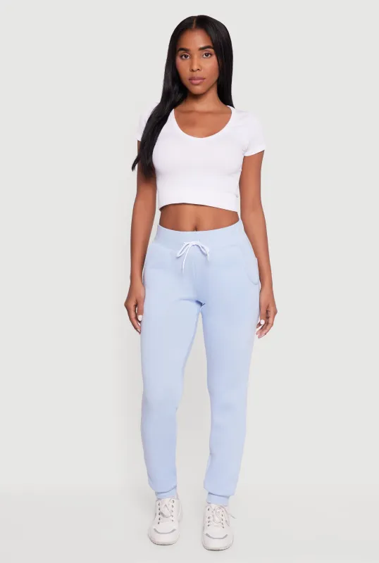 Drawstring Waist Slim Joggers sold by Rainbow