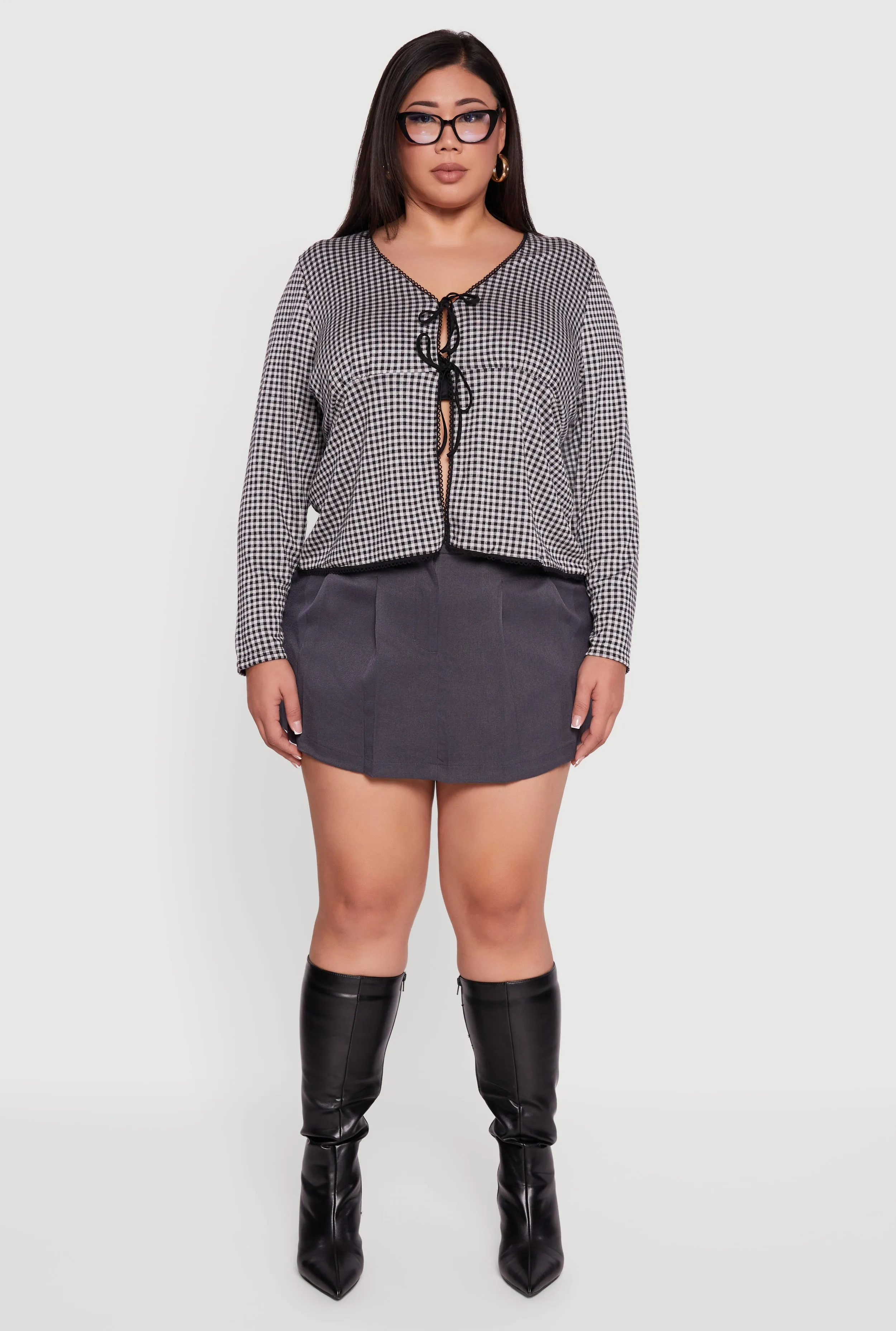 Plus Size Faux Pocket Pleated Skort sold by Rainbow product image thumbnail 2