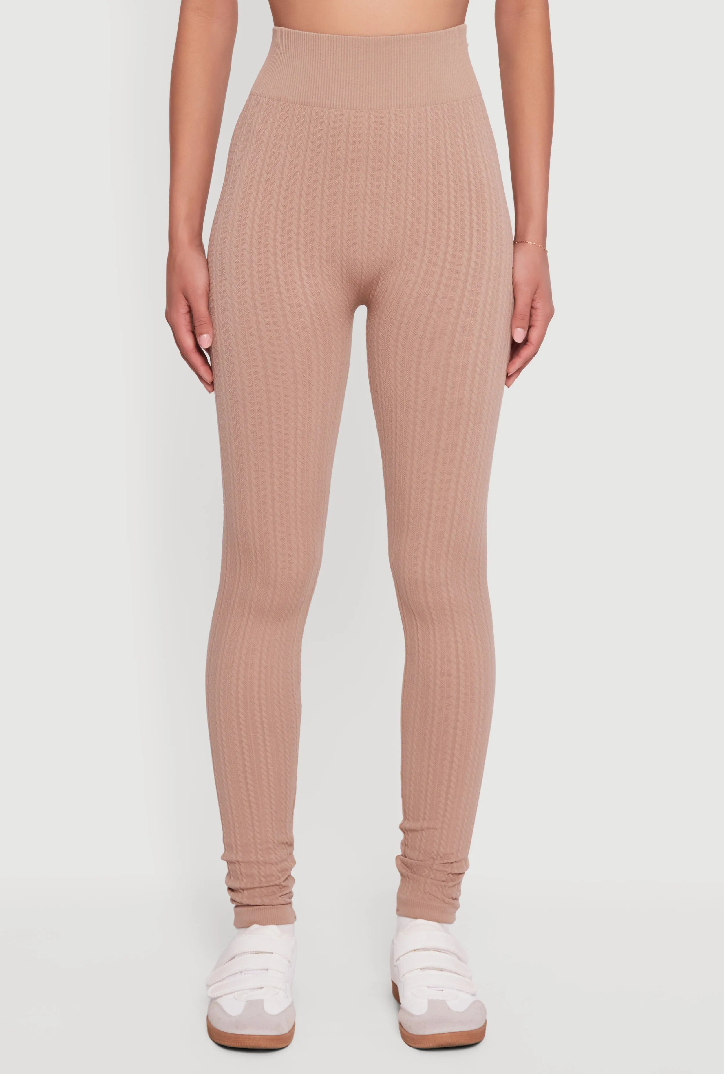 Textured Knit Seamless High Waisted Leggings sold by Rainbow product image thumbnail 3