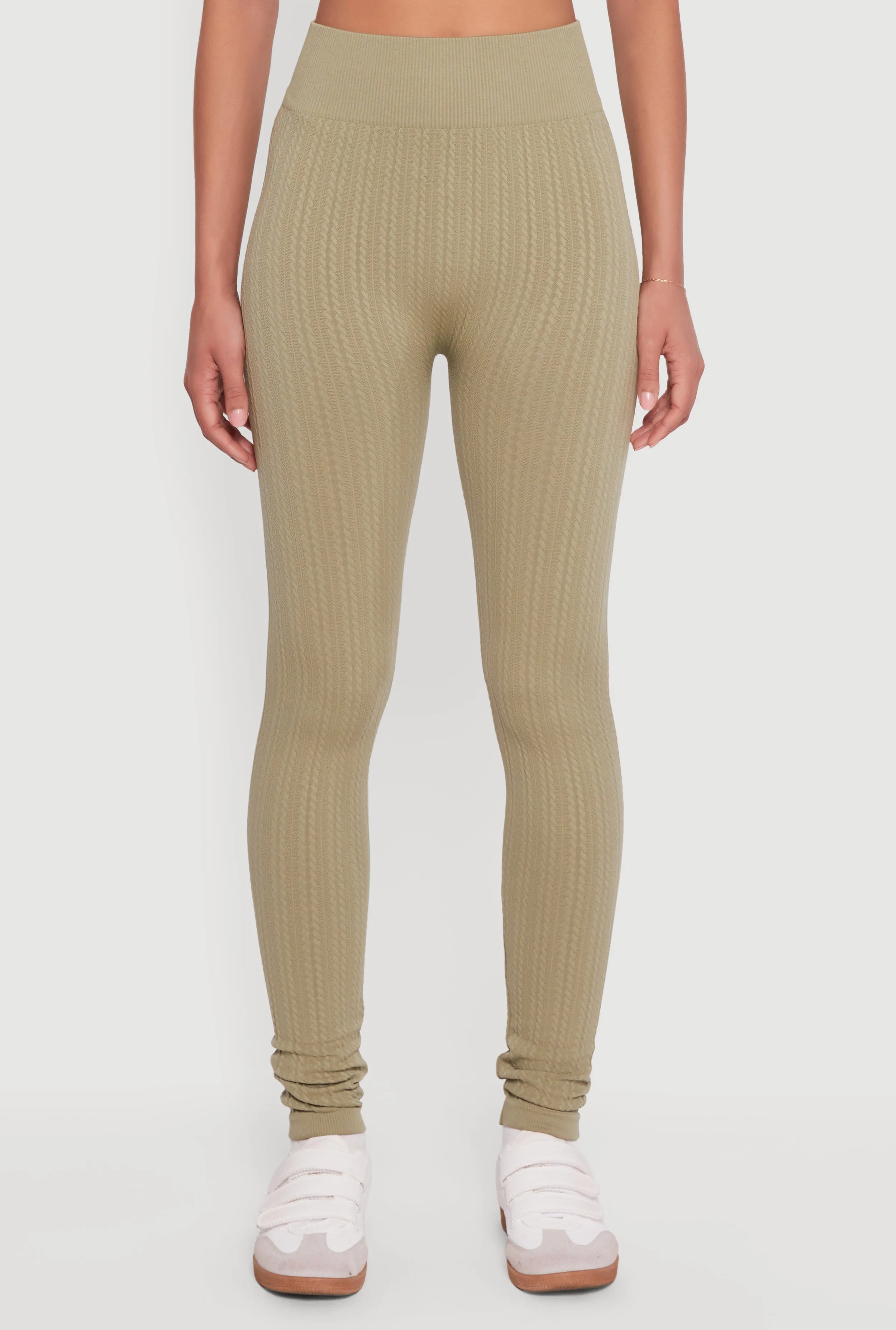 Textured Knit Seamless High Waisted Leggings sold by Rainbow product image thumbnail 3