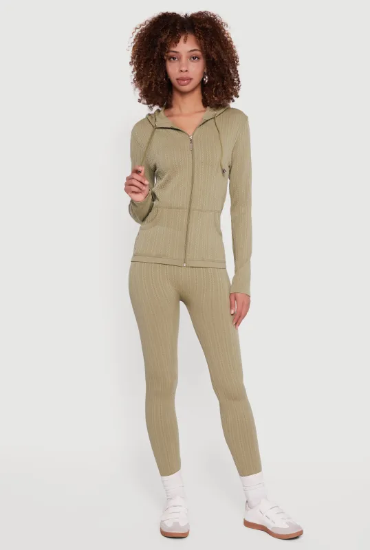 Textured Knit Seamless High Waisted Leggings sold by Rainbow