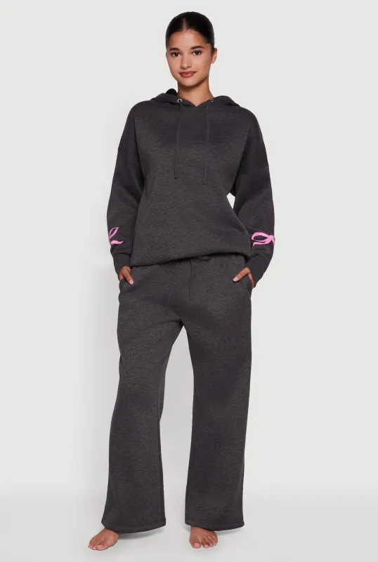 Bow Graphic Detail Pajama Hoodie and Pants sold by Rainbow