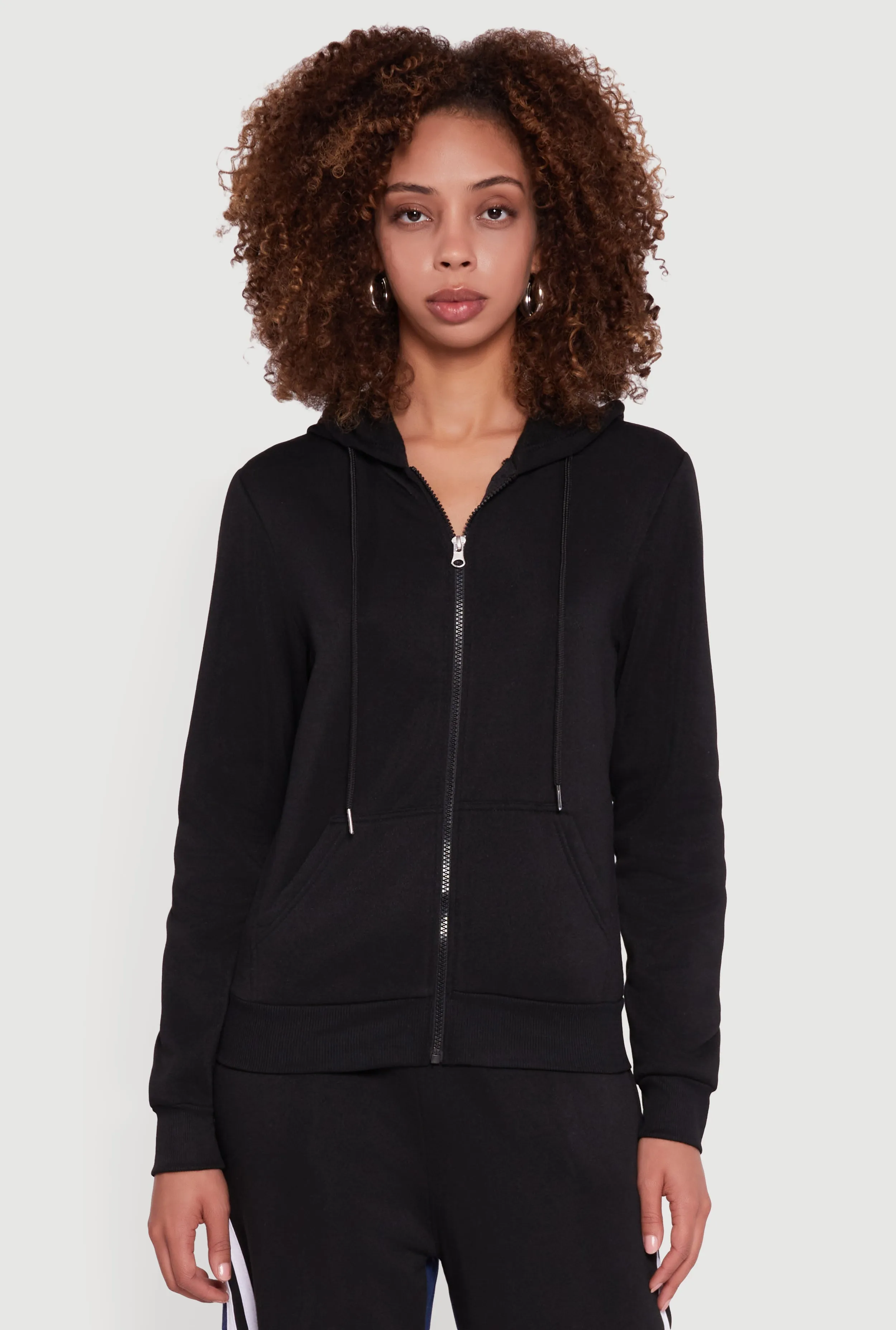 Zip Front Drawstring Hoodie sold by Rainbow product image thumbnail 2