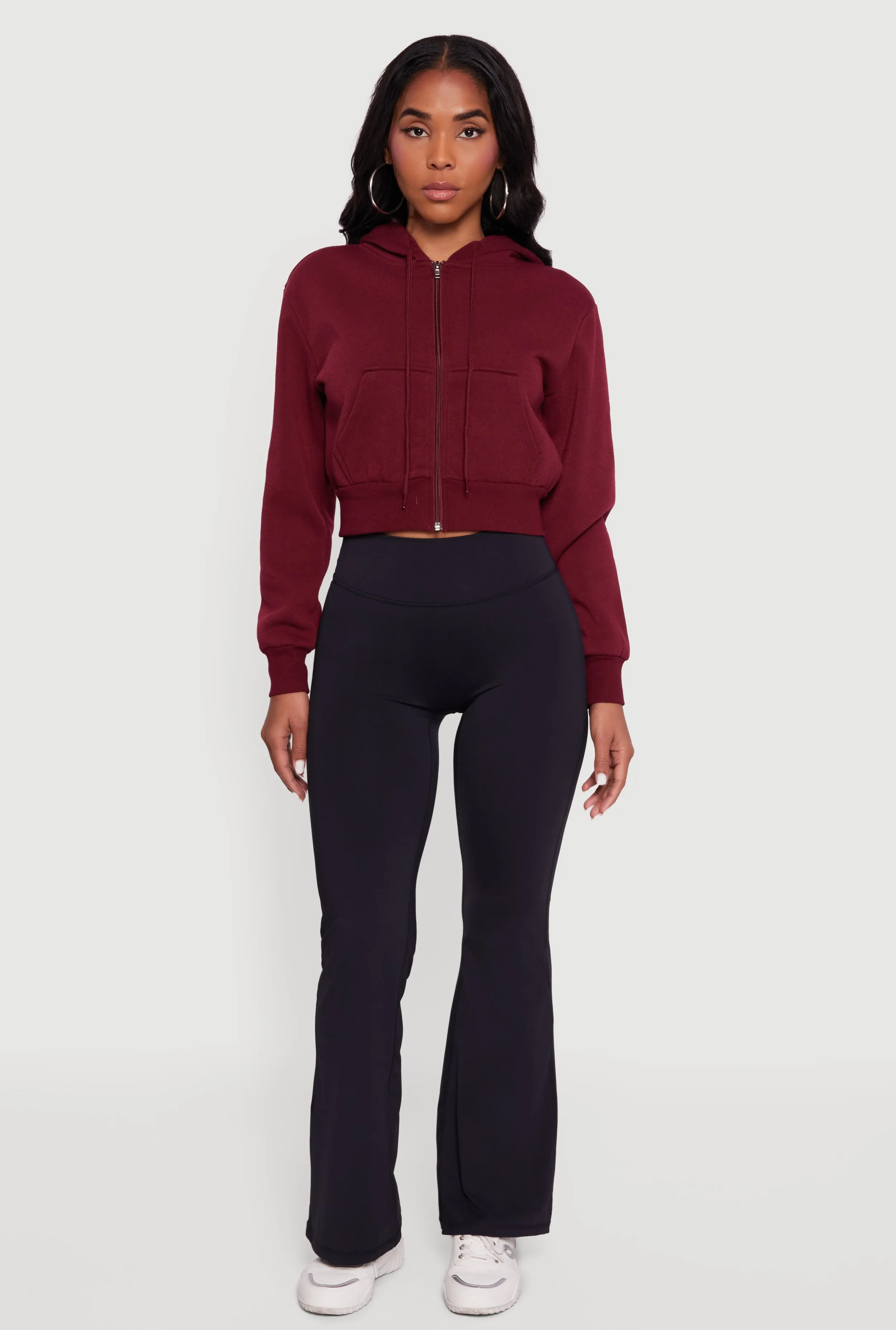 Cropped Zip Front Hoodie sold by Rainbow product image thumbnail 2