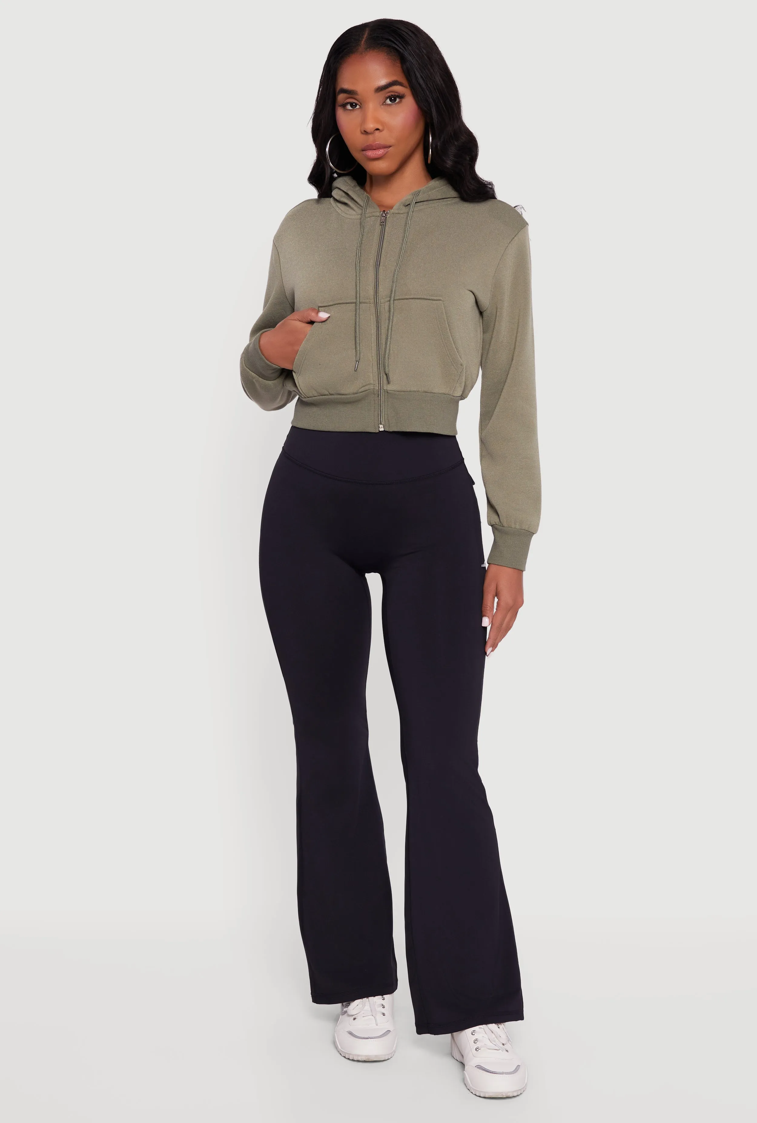 Cropped Zip Front Hoodie sold by Rainbow product image thumbnail 5