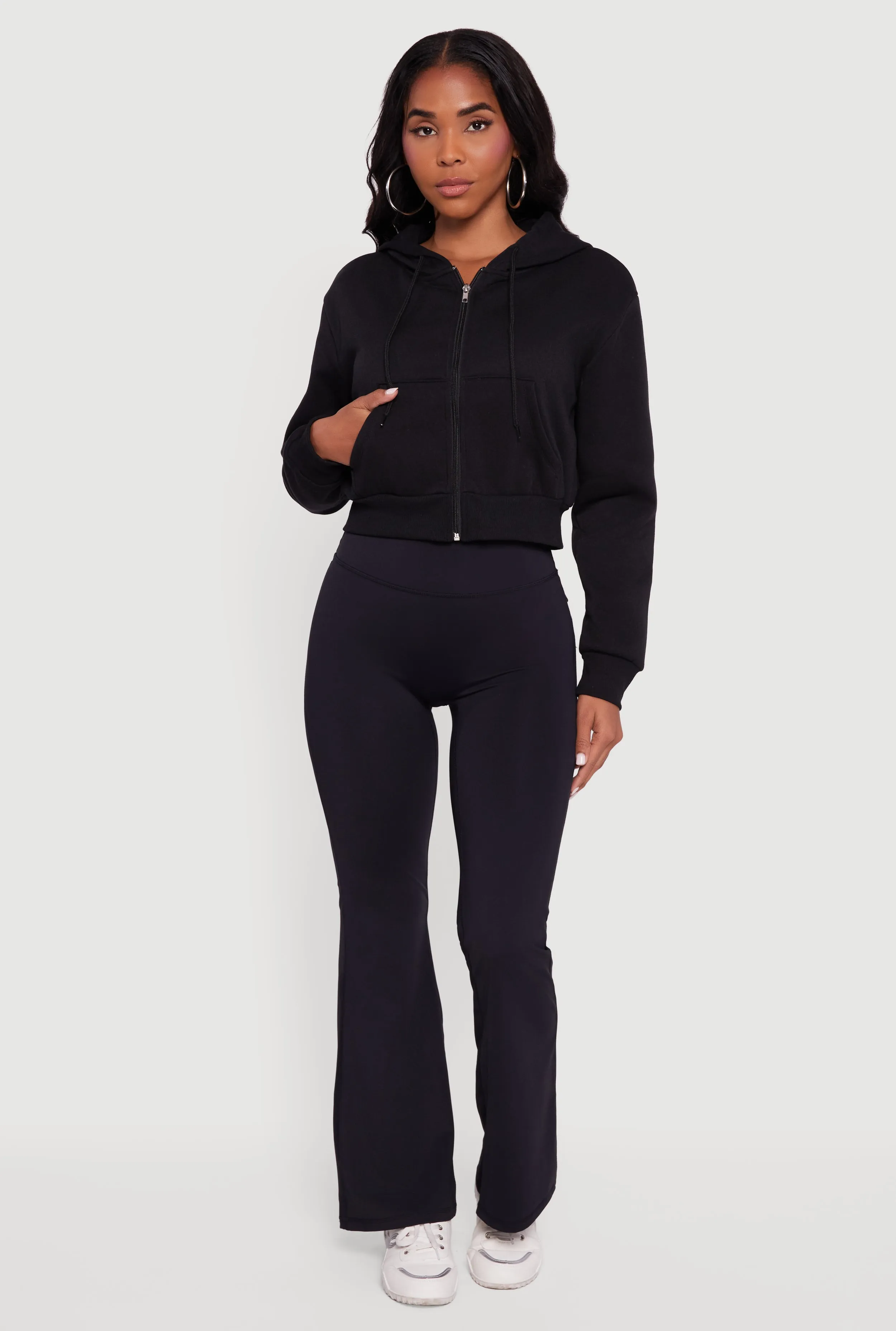 Cropped Zip Front Hoodie sold by Rainbow product image thumbnail 4