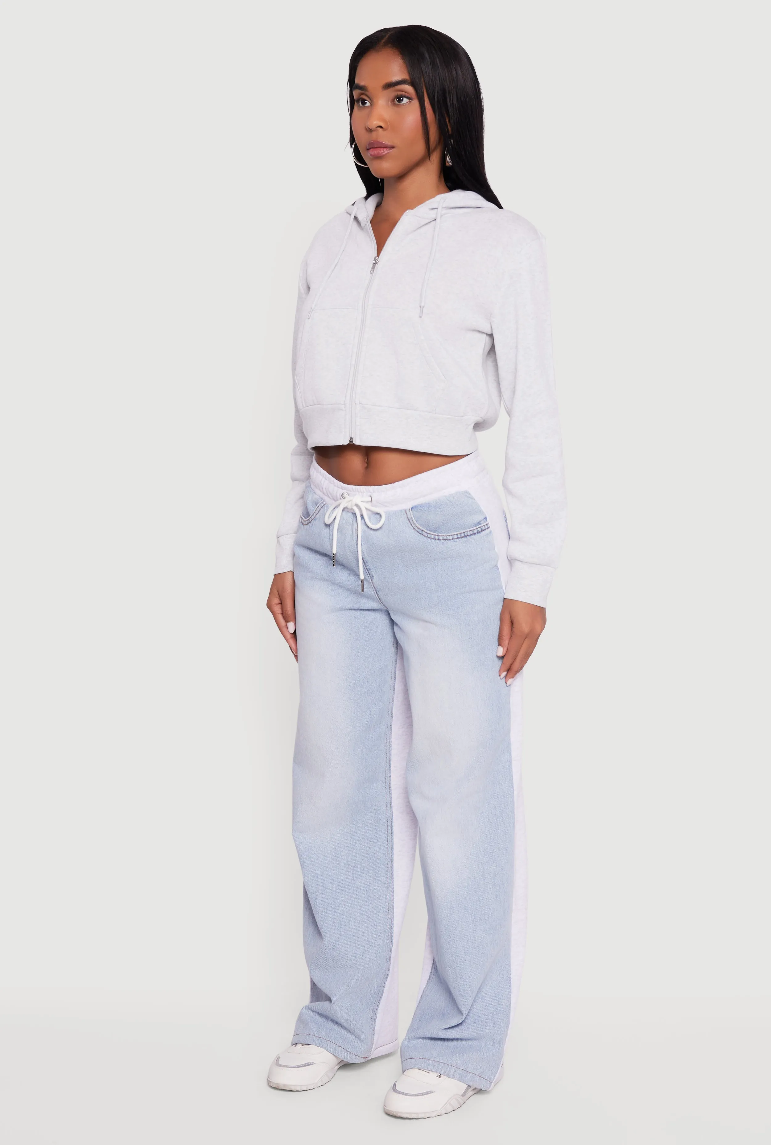Cropped Zip Front Hoodie sold by Rainbow product image thumbnail 5